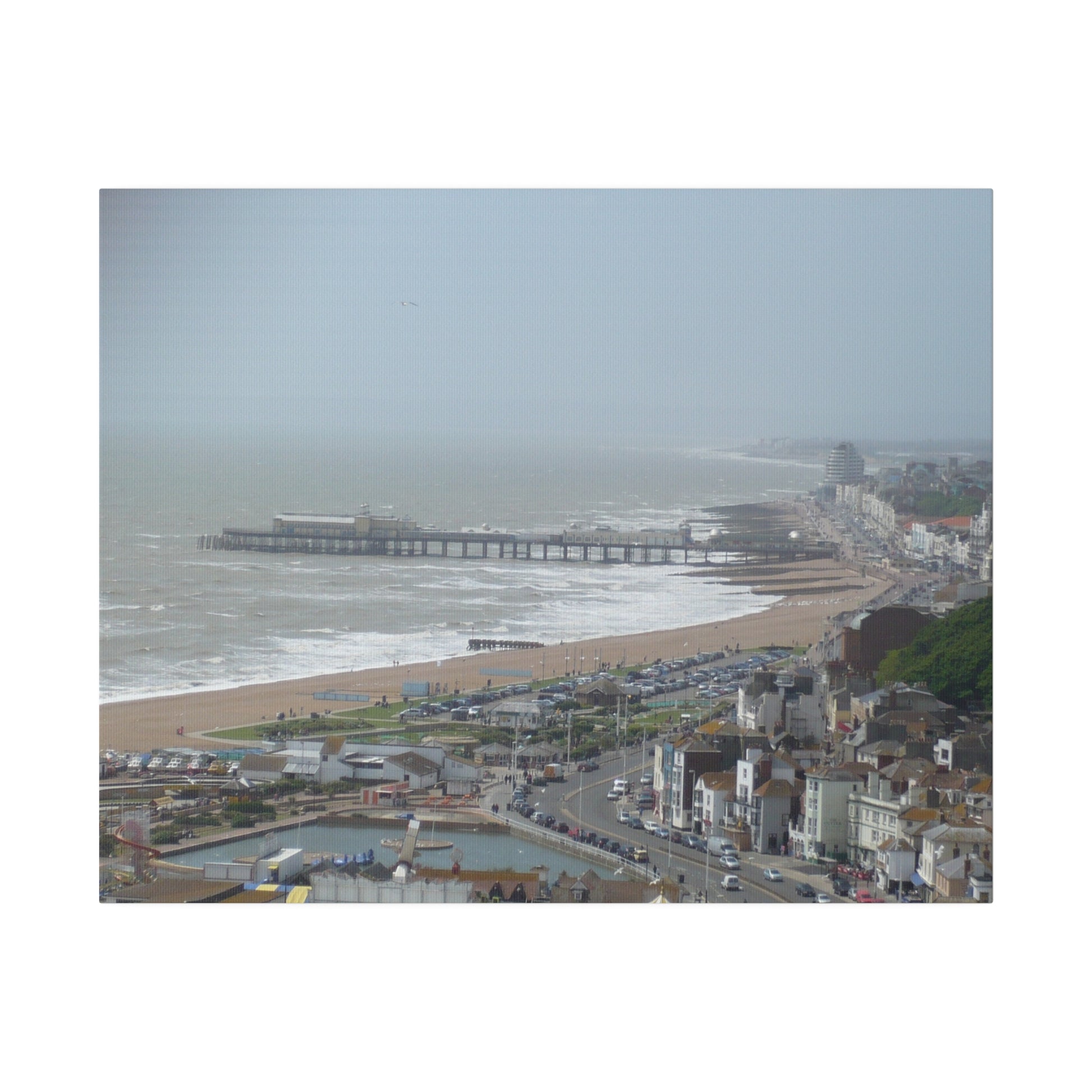 East-hill, Hastings Sea Front & Old Pier Pre Fire Canvas - The Trio Synergize Group