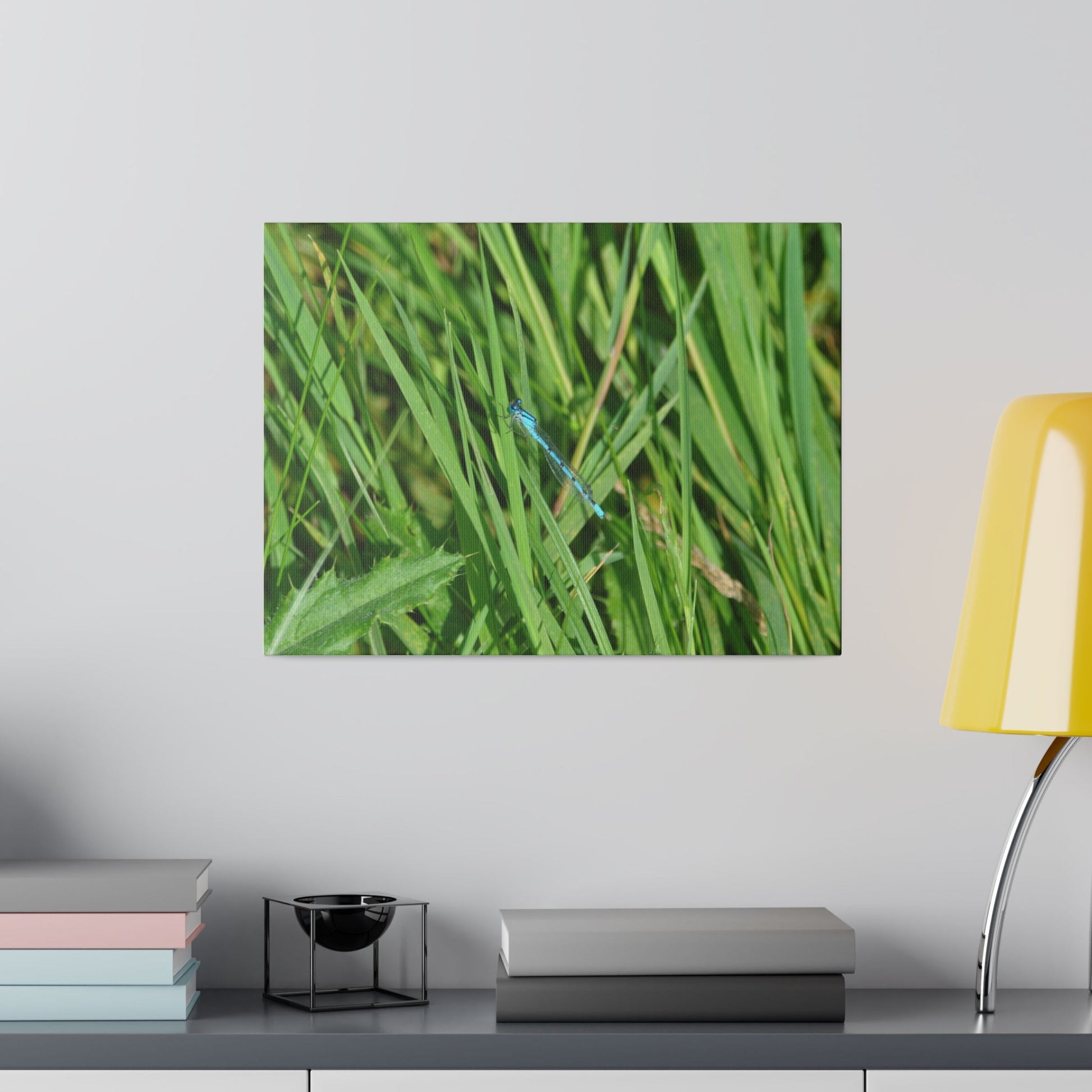 Blue Damselfly Resting, Matte Canvas, Stretched, 0.75" - The Trio Synergize Group