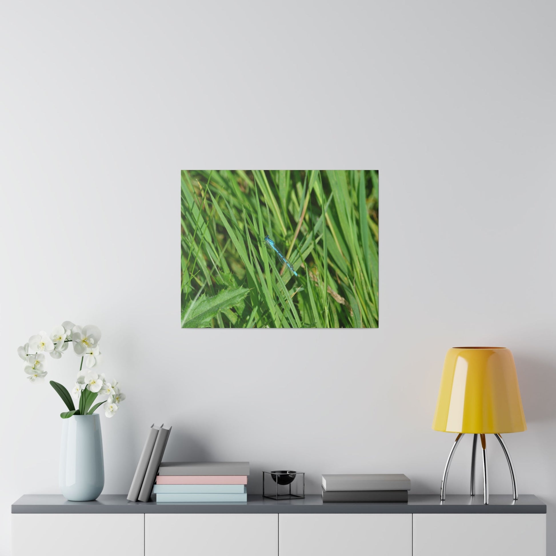 Blue Damselfly Resting, Matte Canvas, Stretched, 0.75" - The Trio Synergize Group