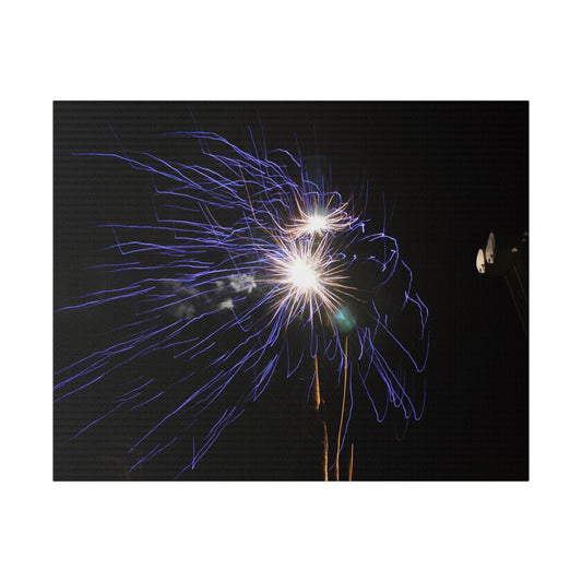 Blue Spark Firework Canvas Print - The Trio Synergize Group