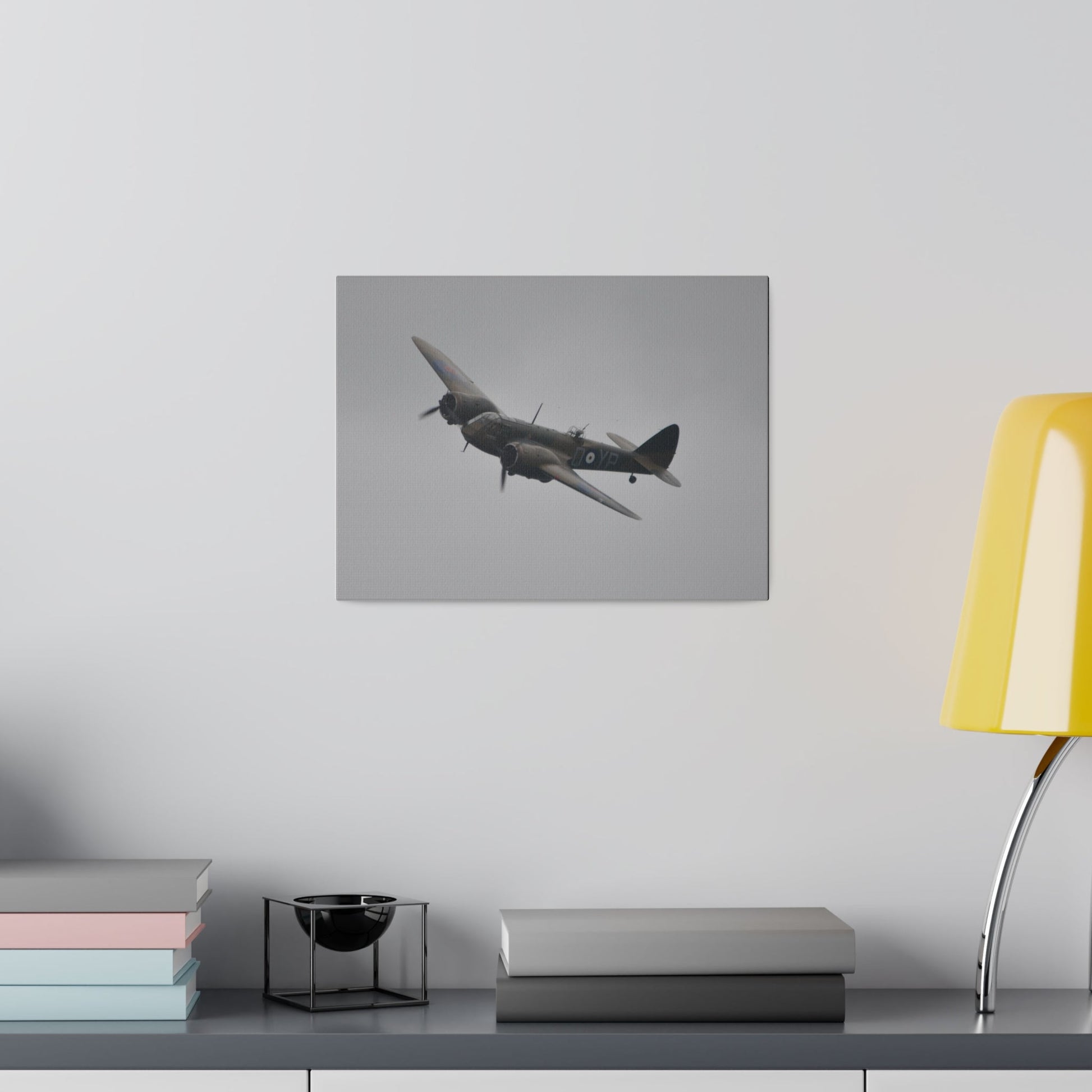 Bristol Blenheim Flying From The Right, Banking Right, Front And Top View, Matte Canvas, Stretched, 0.75" - The Trio Synergize Group