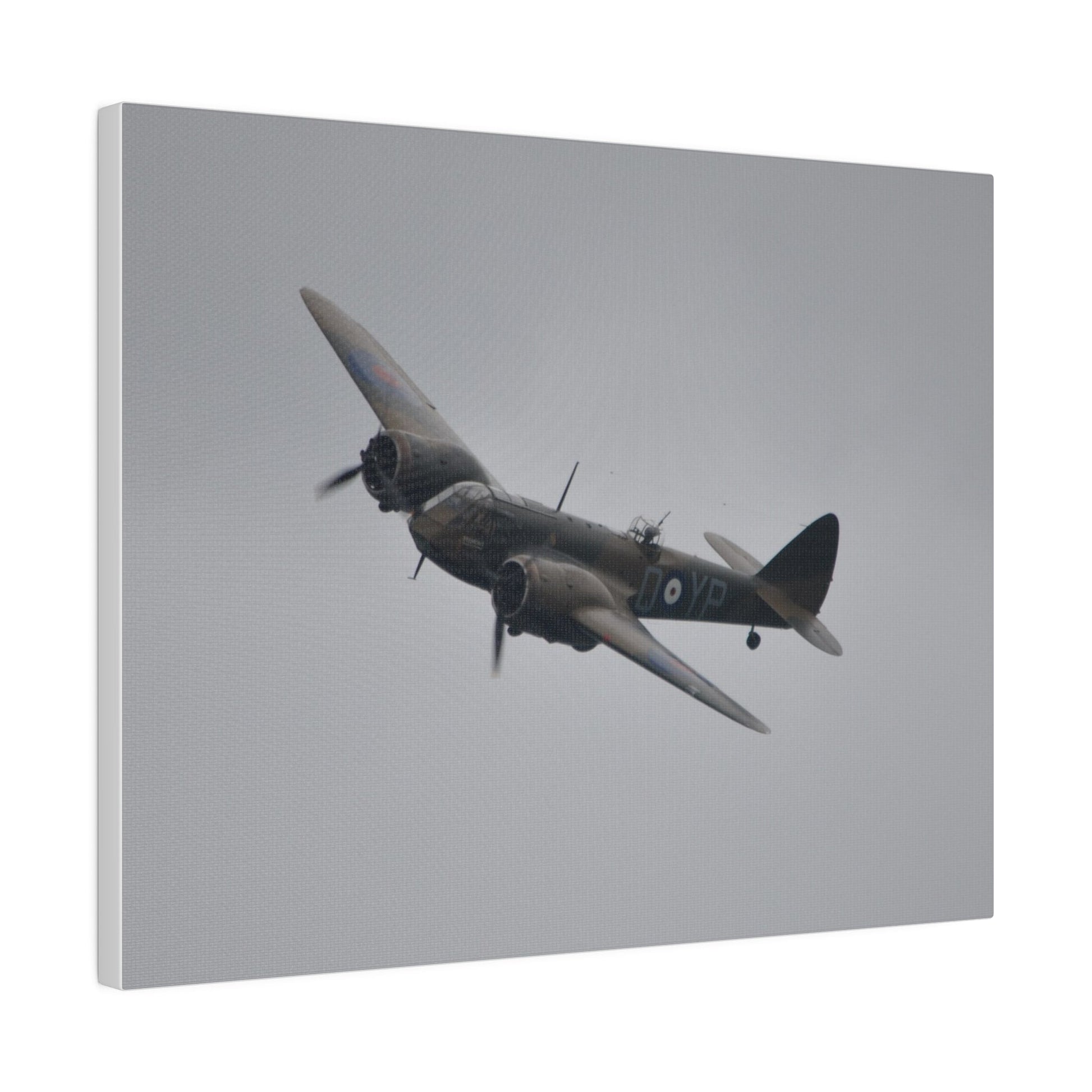 Bristol Blenheim Flying From The Right, Banking Right, Front And Top View, Matte Canvas, Stretched, 0.75" - The Trio Synergize Group