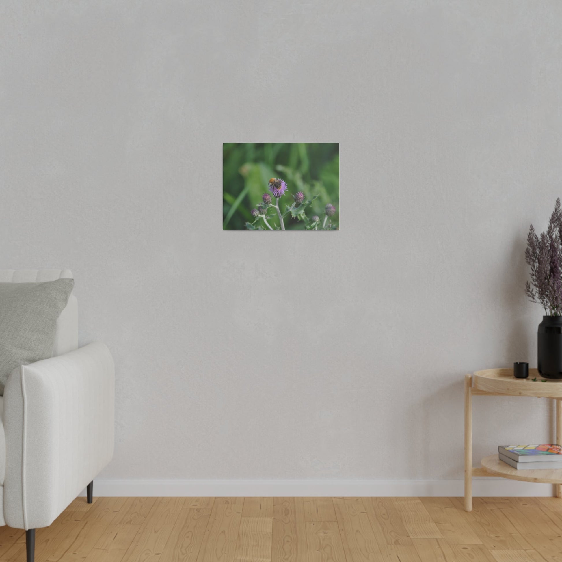 Bumblebee On A Flower, Matte Canvas, Stretched, 0.75" - The Trio Synergize Group