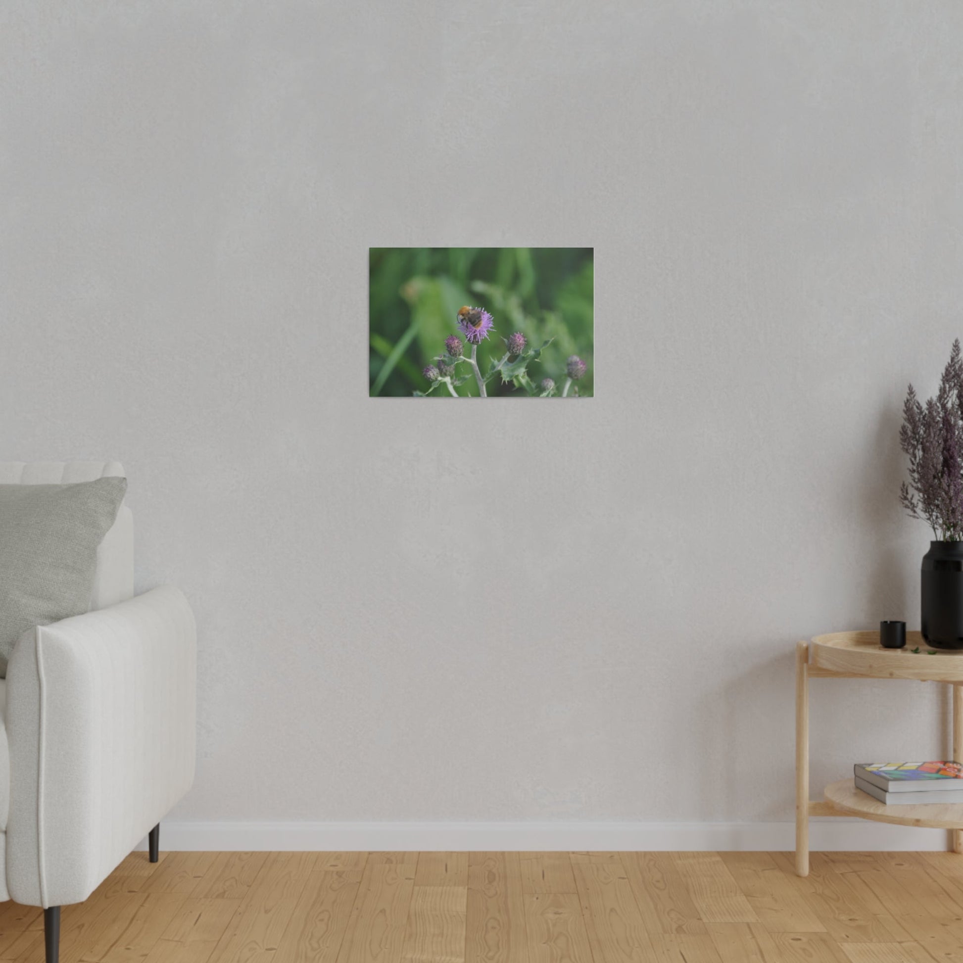 Bumblebee On A Flower, Matte Canvas, Stretched, 0.75" - The Trio Synergize Group