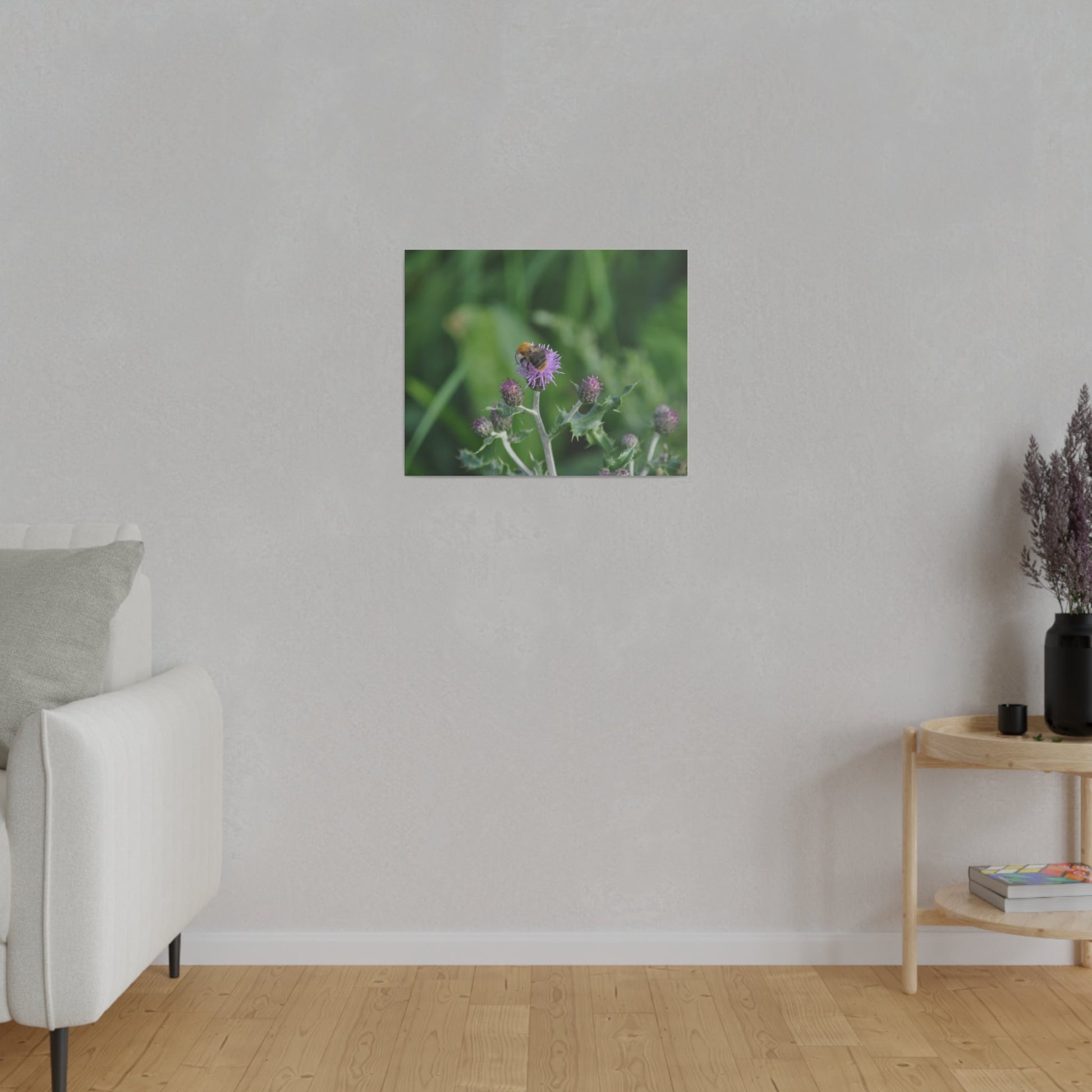 Bumblebee On A Flower, Matte Canvas, Stretched, 0.75" - The Trio Synergize Group
