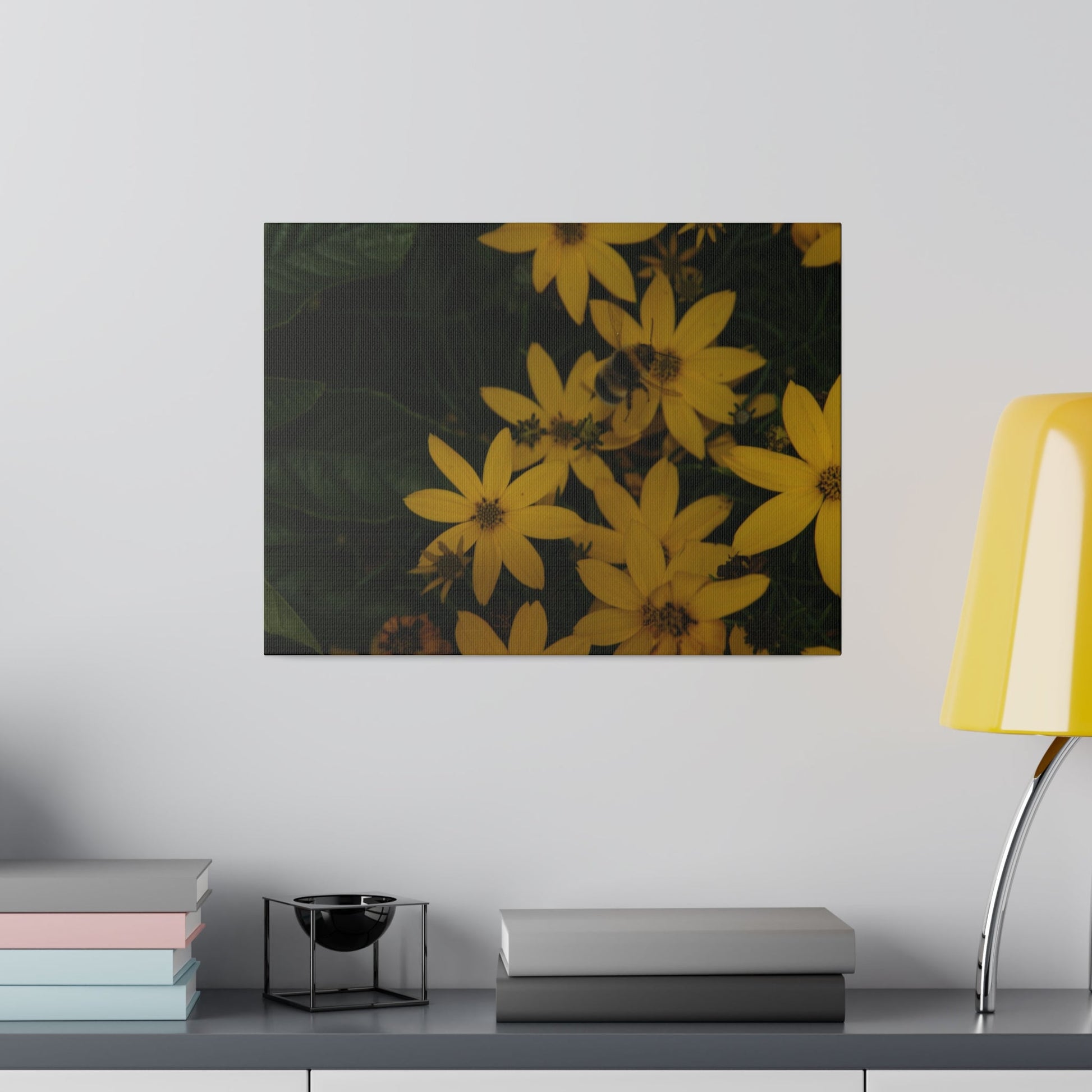 Bumblebee on Flower, Matte Canvas, Stretched, 0.75" - The Trio Synergize Group