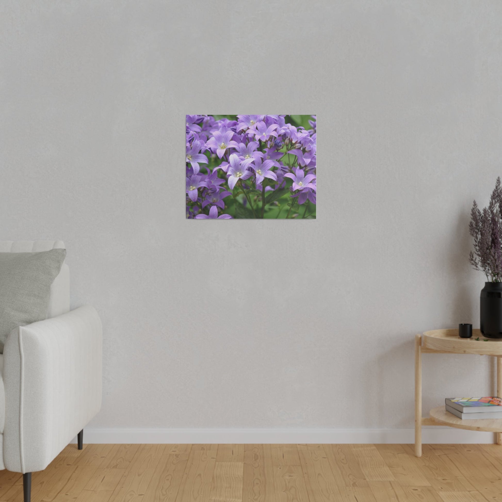 Campanula Lactiflora, Matte Canvas, Stretched, 0.75" - The Trio Synergize Group