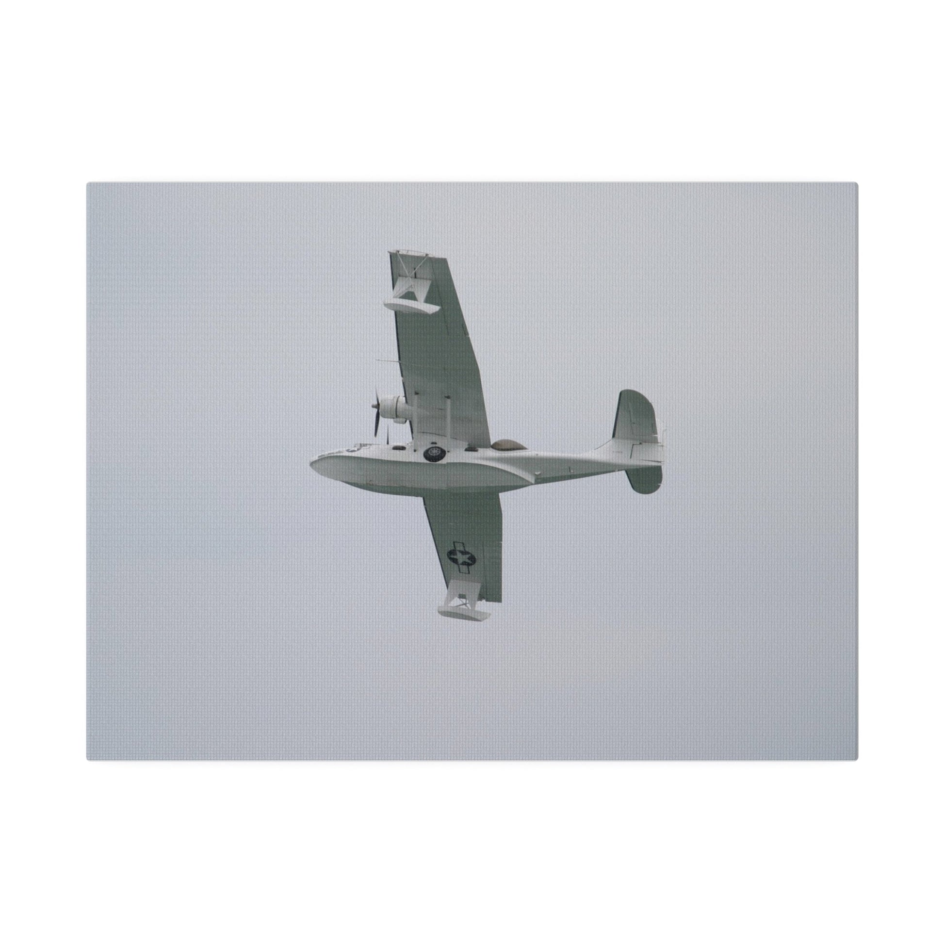 Catalina Flying From The Right, Banking Right, With A View Of The Undercarriage, Matte Canvas, Stretched, 0.75" - The Trio Synergize Group