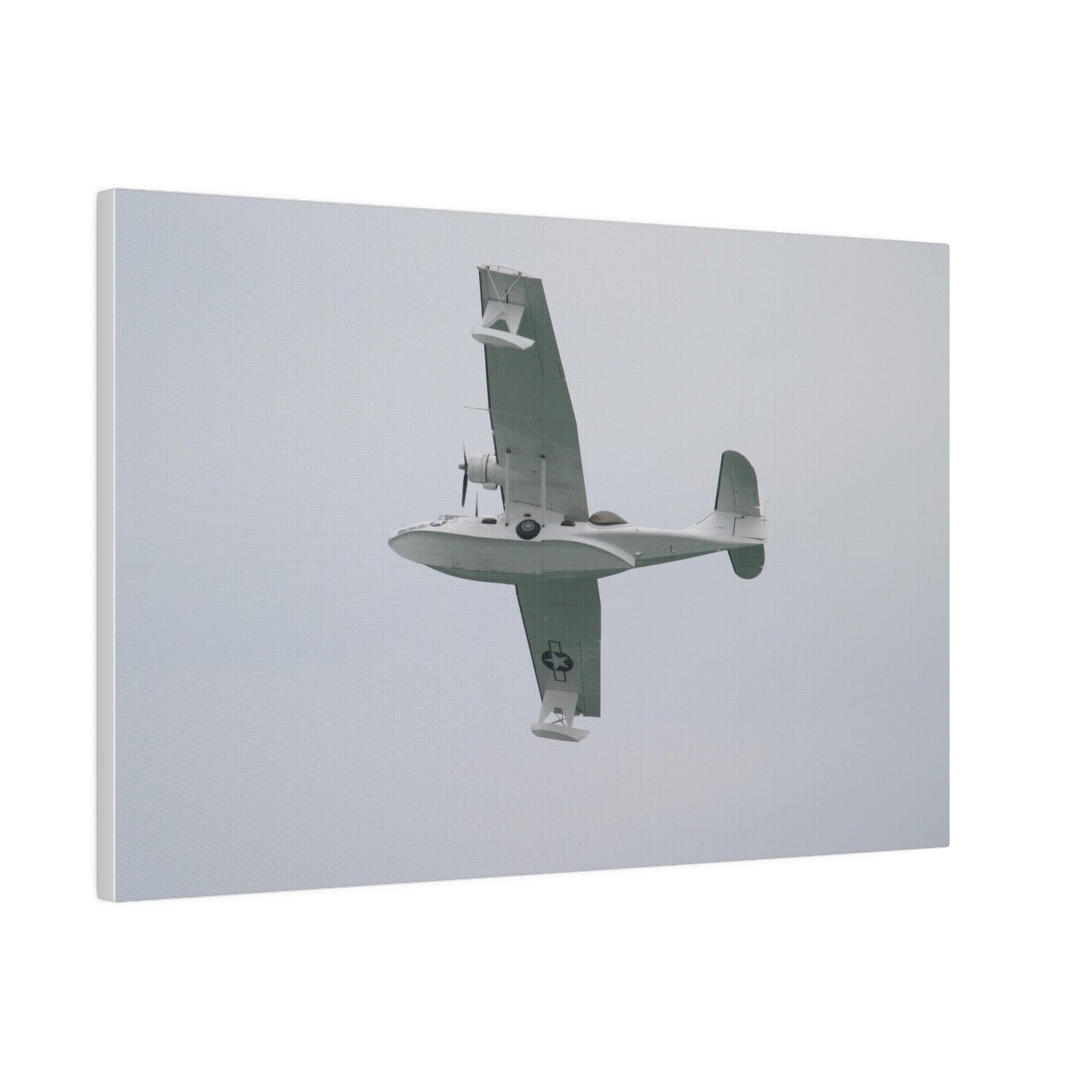 Catalina Flying From The Right, Banking Right, With A View Of The Undercarriage, Matte Canvas, Stretched, 0.75" - The Trio Synergize Group