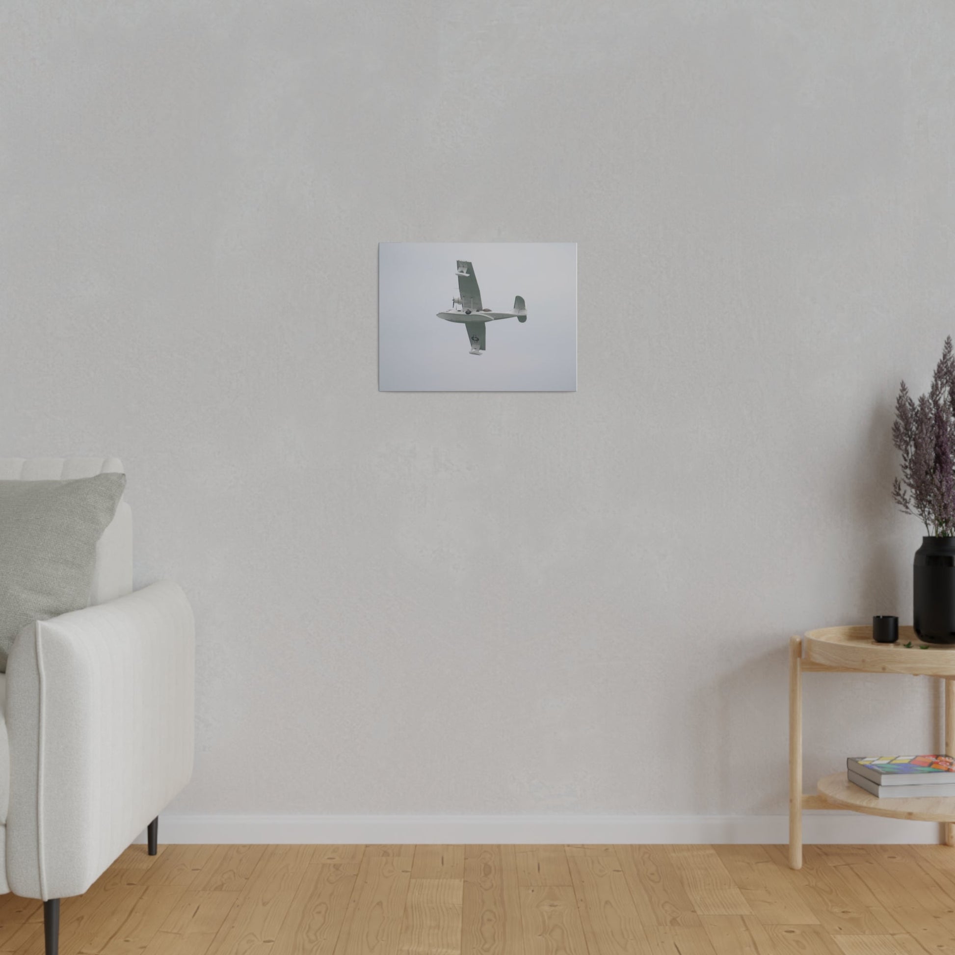 Catalina Flying From The Right, Banking Right, With A View Of The Undercarriage, Matte Canvas, Stretched, 0.75" - The Trio Synergize Group