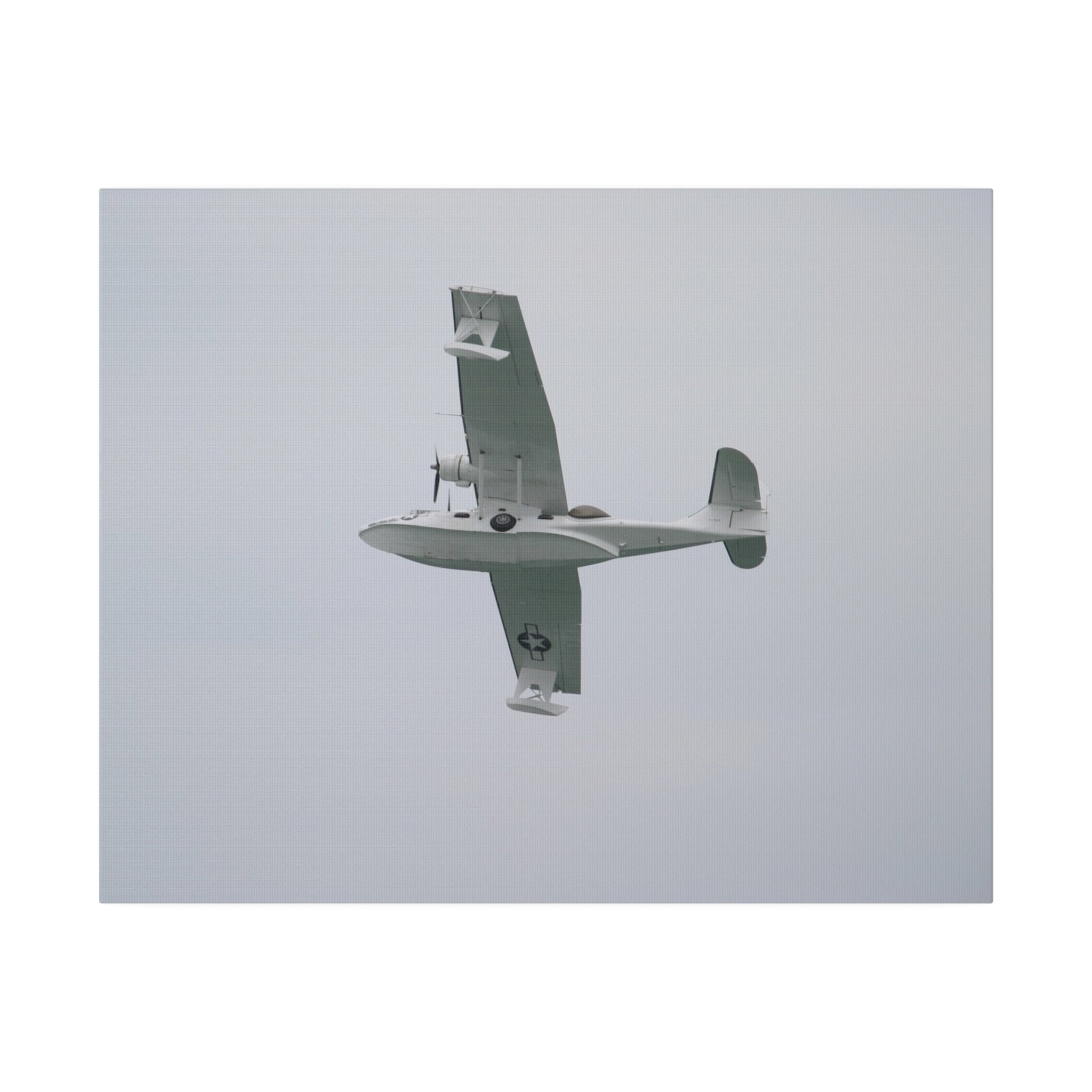 Catalina Flying From The Right, Banking Right, With A View Of The Undercarriage, Matte Canvas, Stretched, 0.75" - The Trio Synergize Group