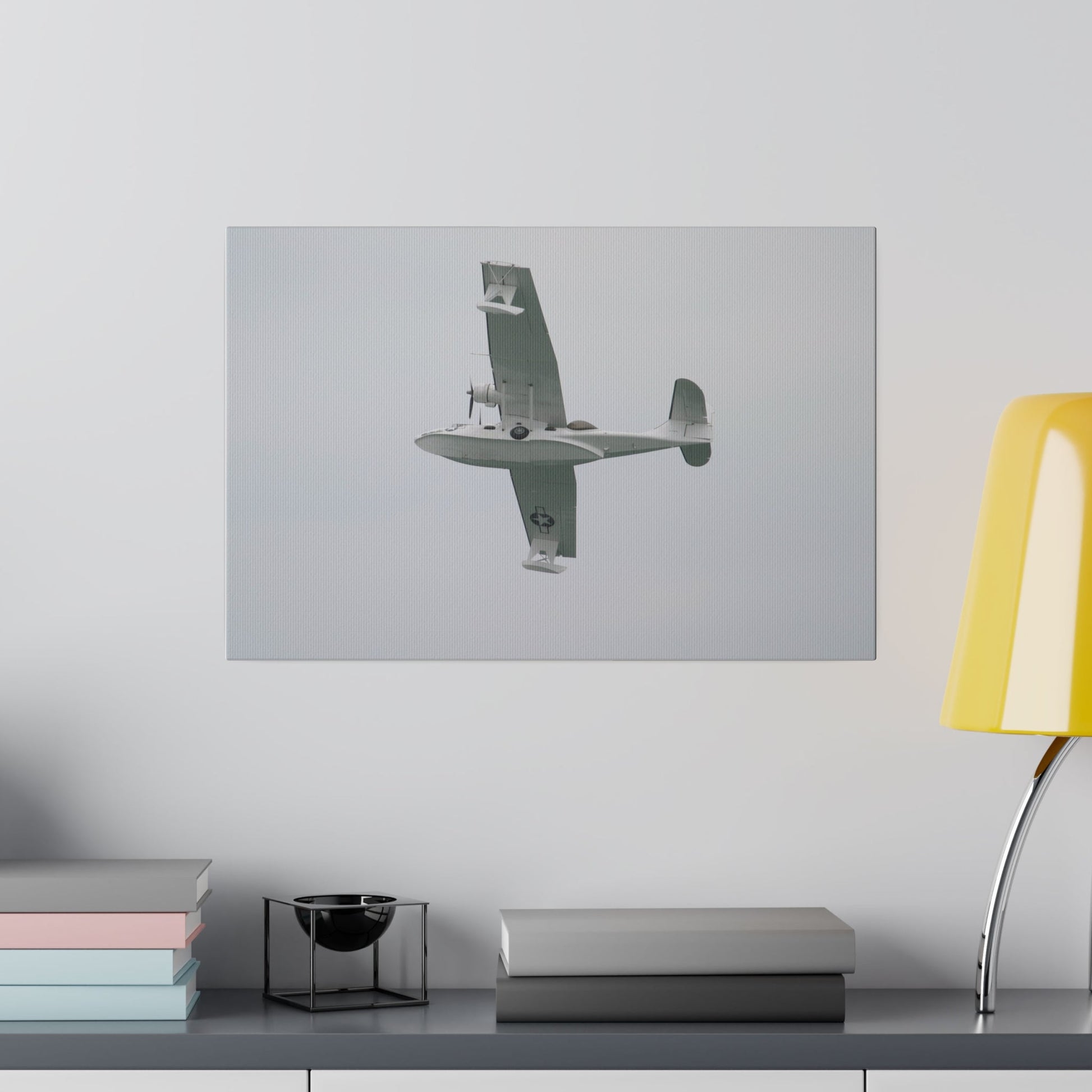 Catalina Flying From The Right, Banking Right, With A View Of The Undercarriage, Matte Canvas, Stretched, 0.75" - The Trio Synergize Group