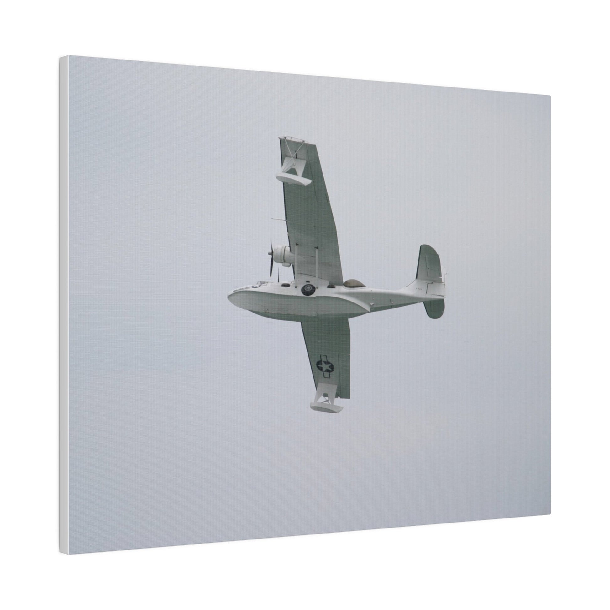 Catalina Flying From The Right, Banking Right, With A View Of The Undercarriage, Matte Canvas, Stretched, 0.75" - The Trio Synergize Group