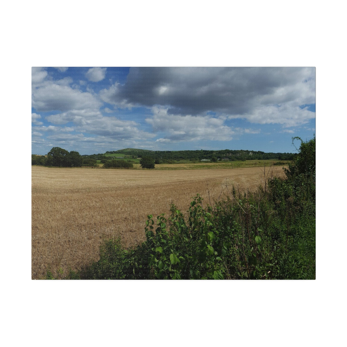 Countryside Landscape With Farm Land & Fluffy Clouds Canvas - The Trio Synergize Group