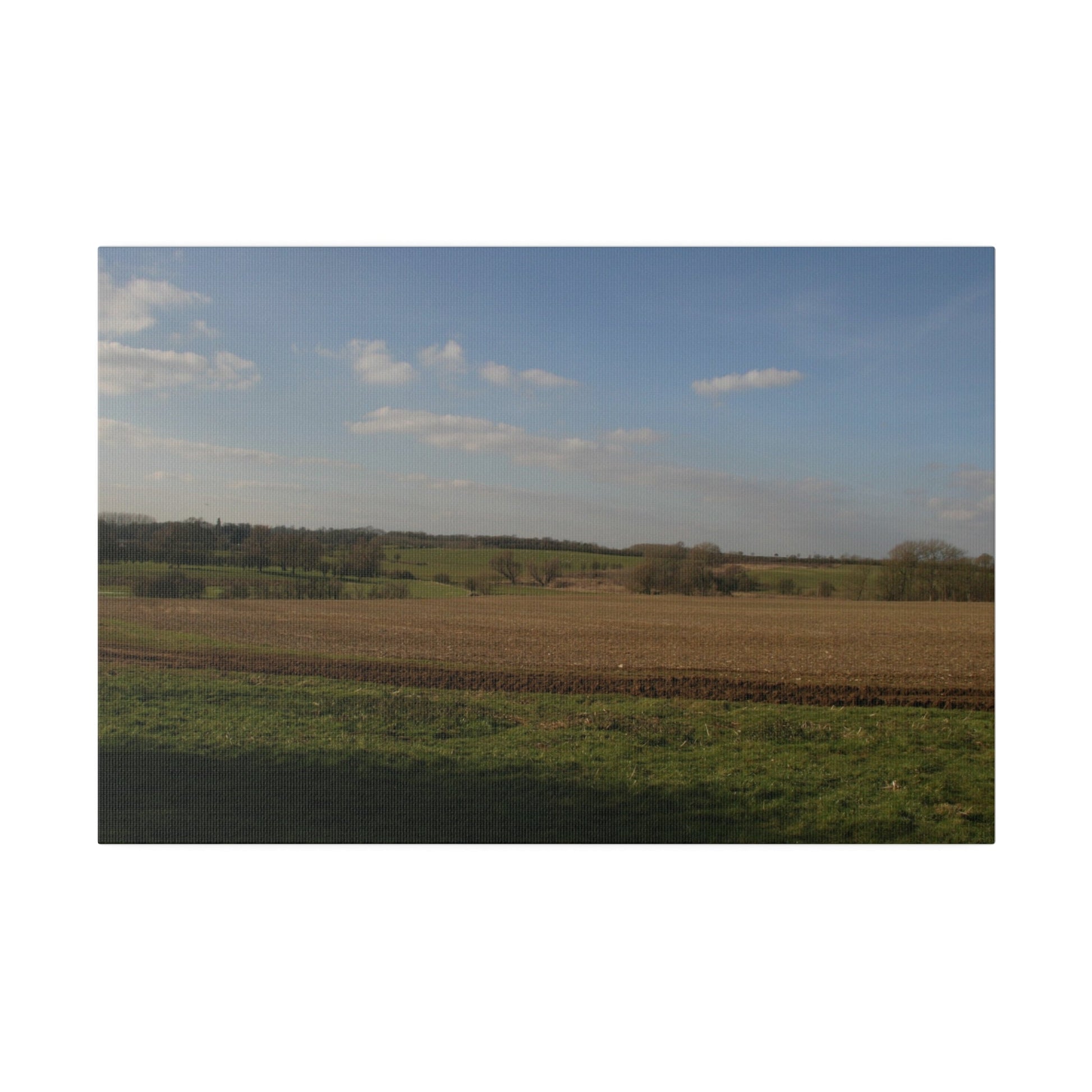 Countryside Landscape With Farm Fields and Lovely Sky Canvas - The Trio Synergize Group