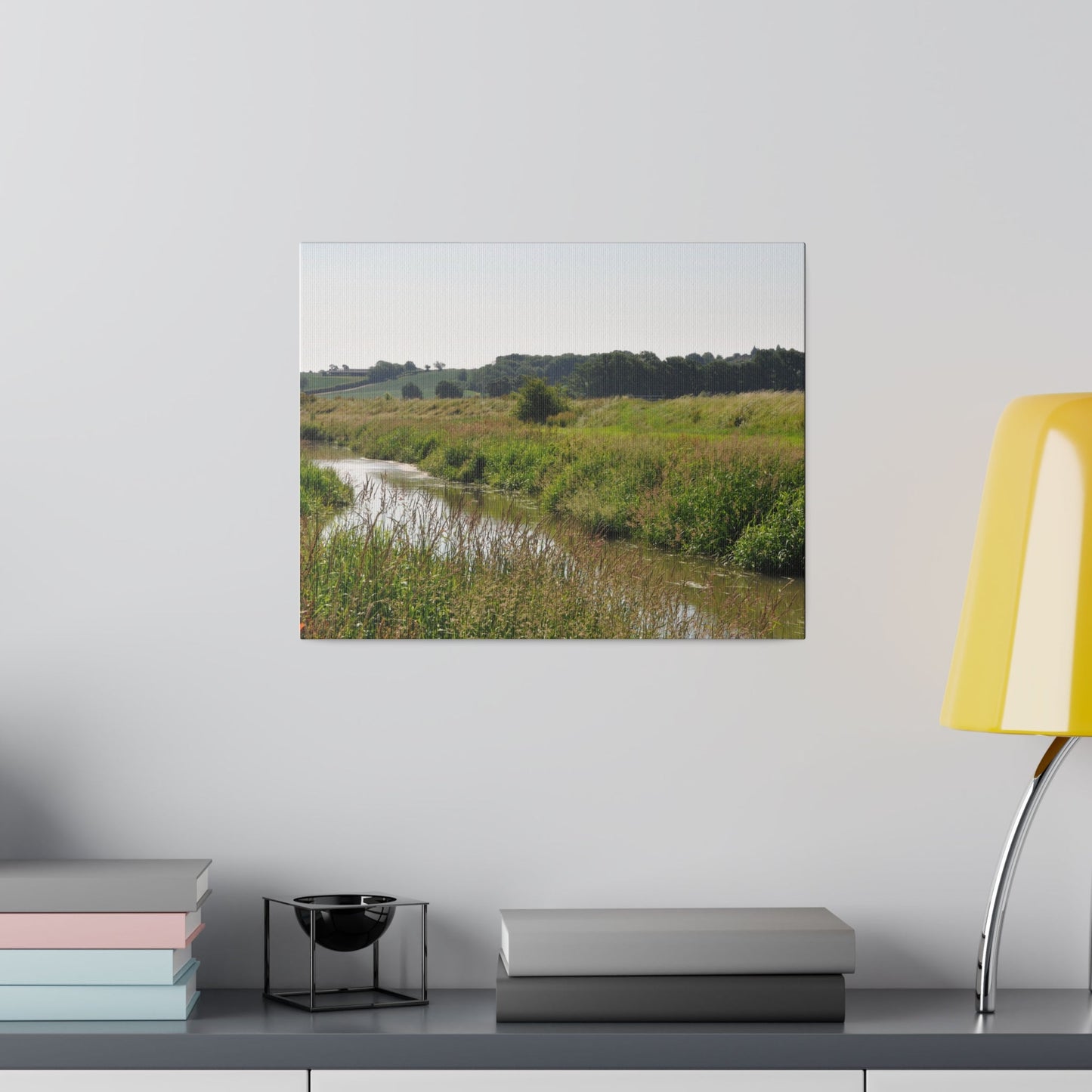 Countryside Landscape With A River, Matte Canvas, Stretched, 0.75" - The Trio Synergize Group