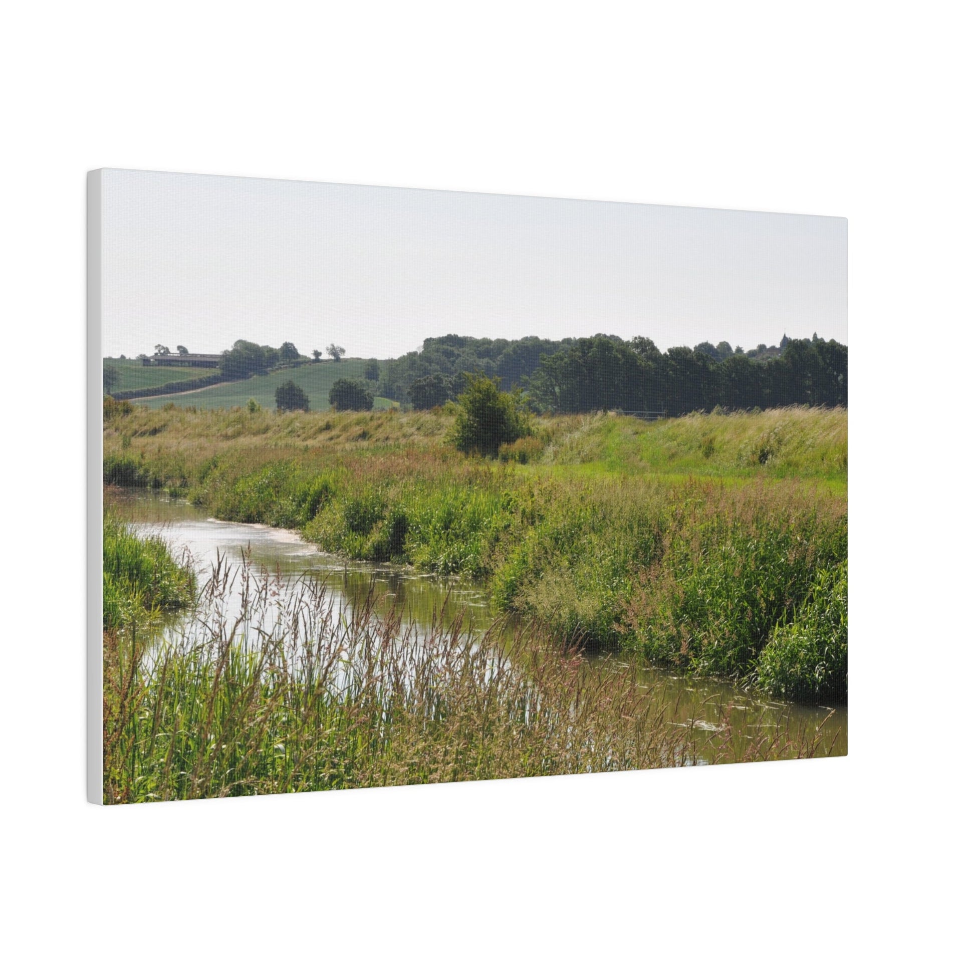 Countryside Landscape With A River, Matte Canvas, Stretched, 0.75" - The Trio Synergize Group