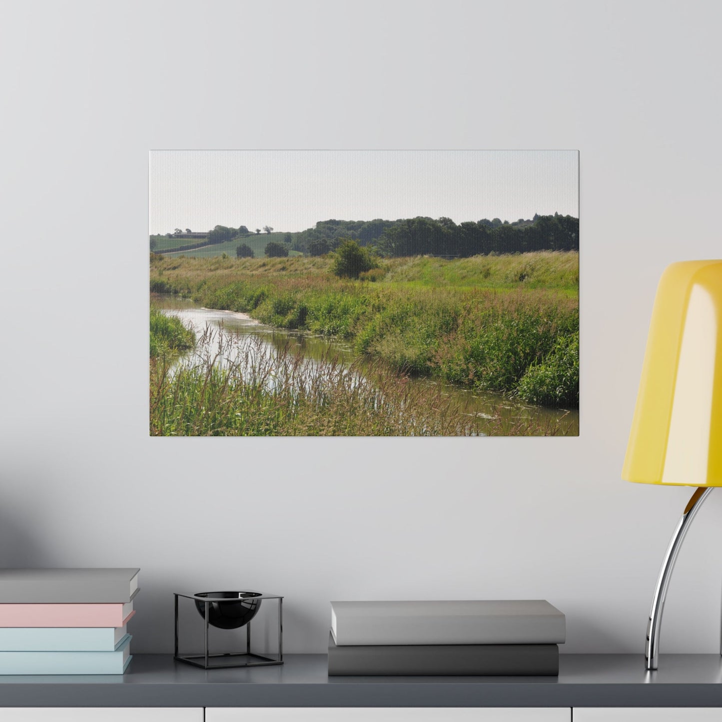 Countryside Landscape With A River, Matte Canvas, Stretched, 0.75" - The Trio Synergize Group