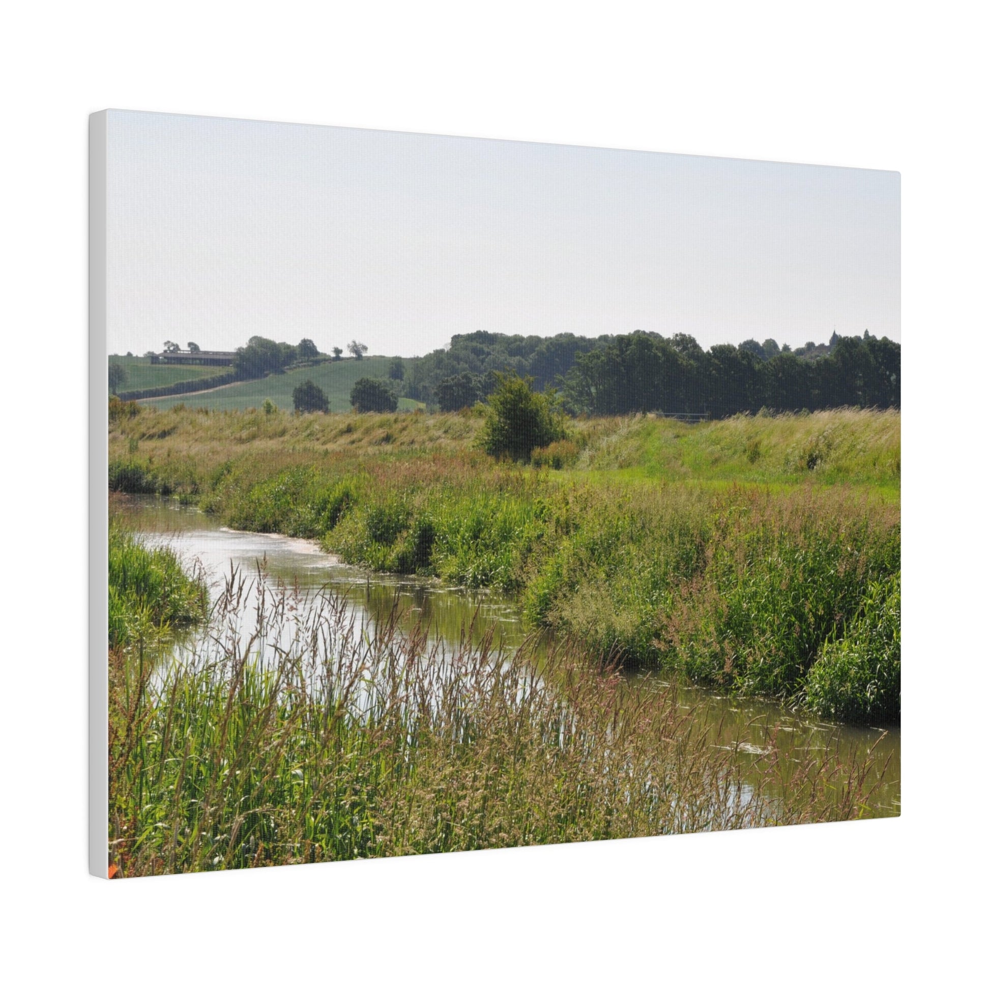Countryside Landscape With A River, Matte Canvas, Stretched, 0.75" - The Trio Synergize Group
