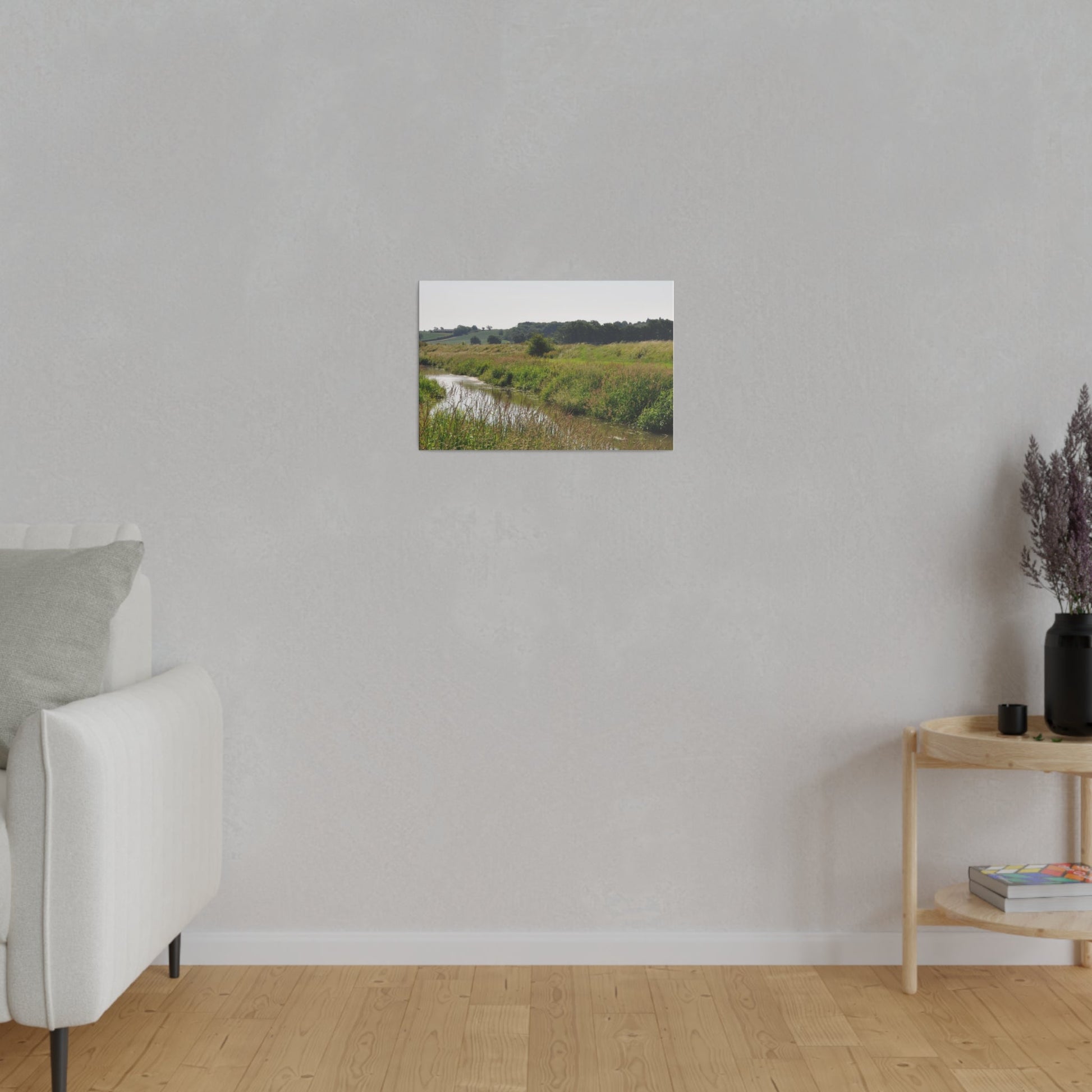 Countryside Landscape With A River, Matte Canvas, Stretched, 0.75" - The Trio Synergize Group