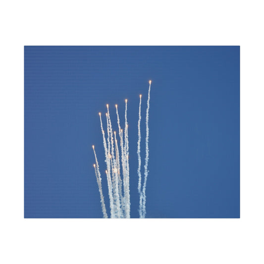 F16 Fighting Falcon Flares Canvas - The Trio Synergize Group