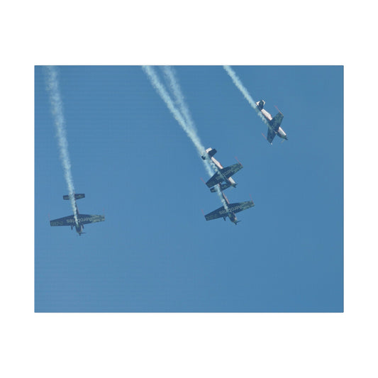 The Blades Descending With Smoke In Formation Canvas - The Trio Synergize Group