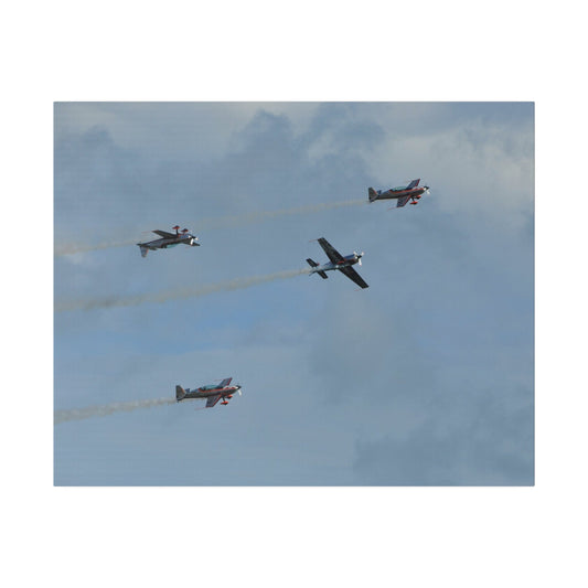 The Blades Flying Smoke Different Angles In Formation Canvas - The Trio Synergize Group