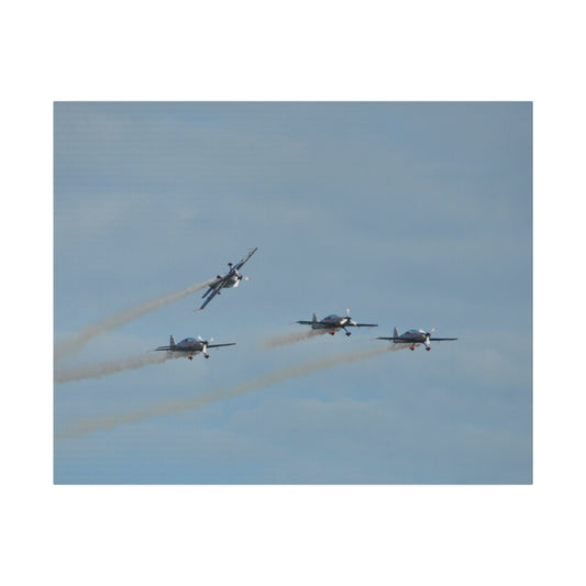 The Blades Flying In Formation With One Upside Down Canvas - The Trio Synergize Group