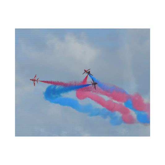 The Red Arrows Four Breaking Formation In Progress Canvas - The Trio Synergize Group