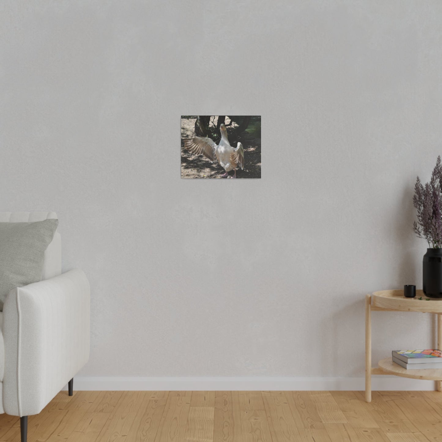 Goose With Wings Wide Open, Matte Canvas, Stretched, 0.75" - The Trio Synergize Group