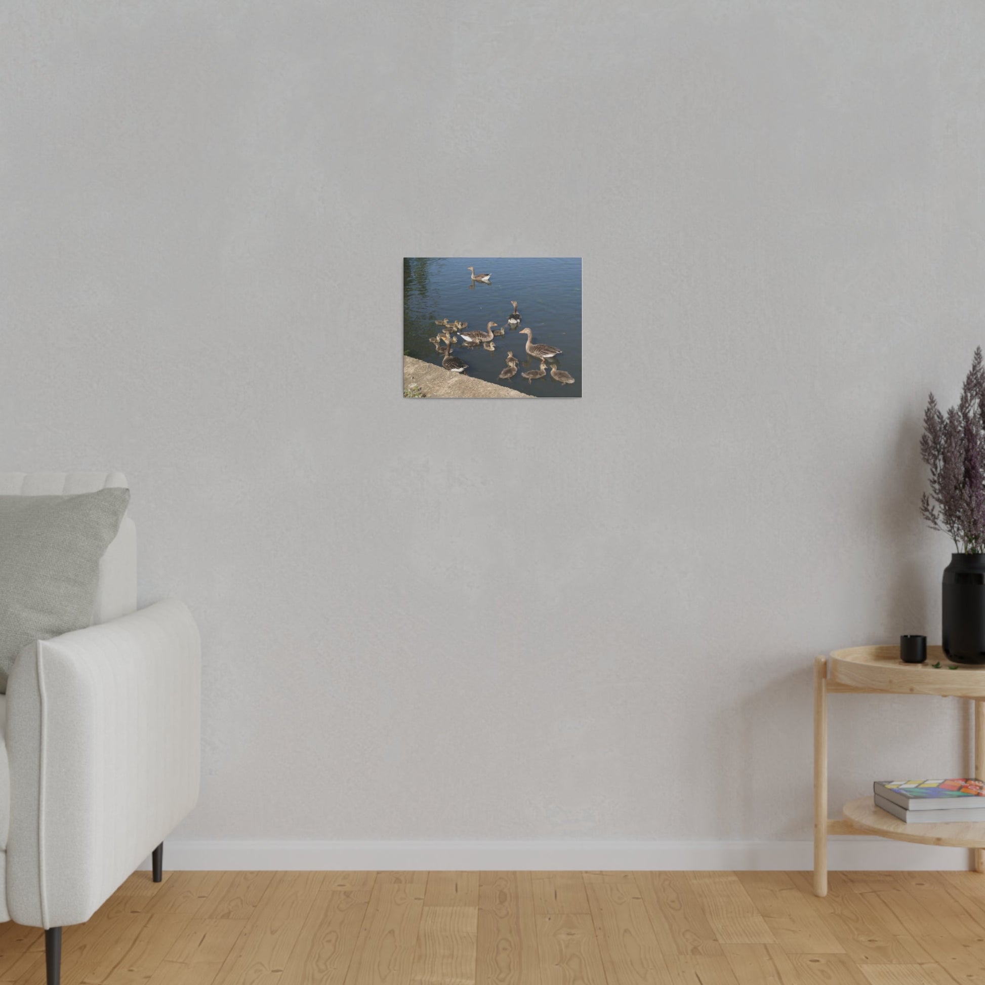 Goslings And Their Mothers, Matte Canvas, Stretched, 0.75" - The Trio Synergize Group