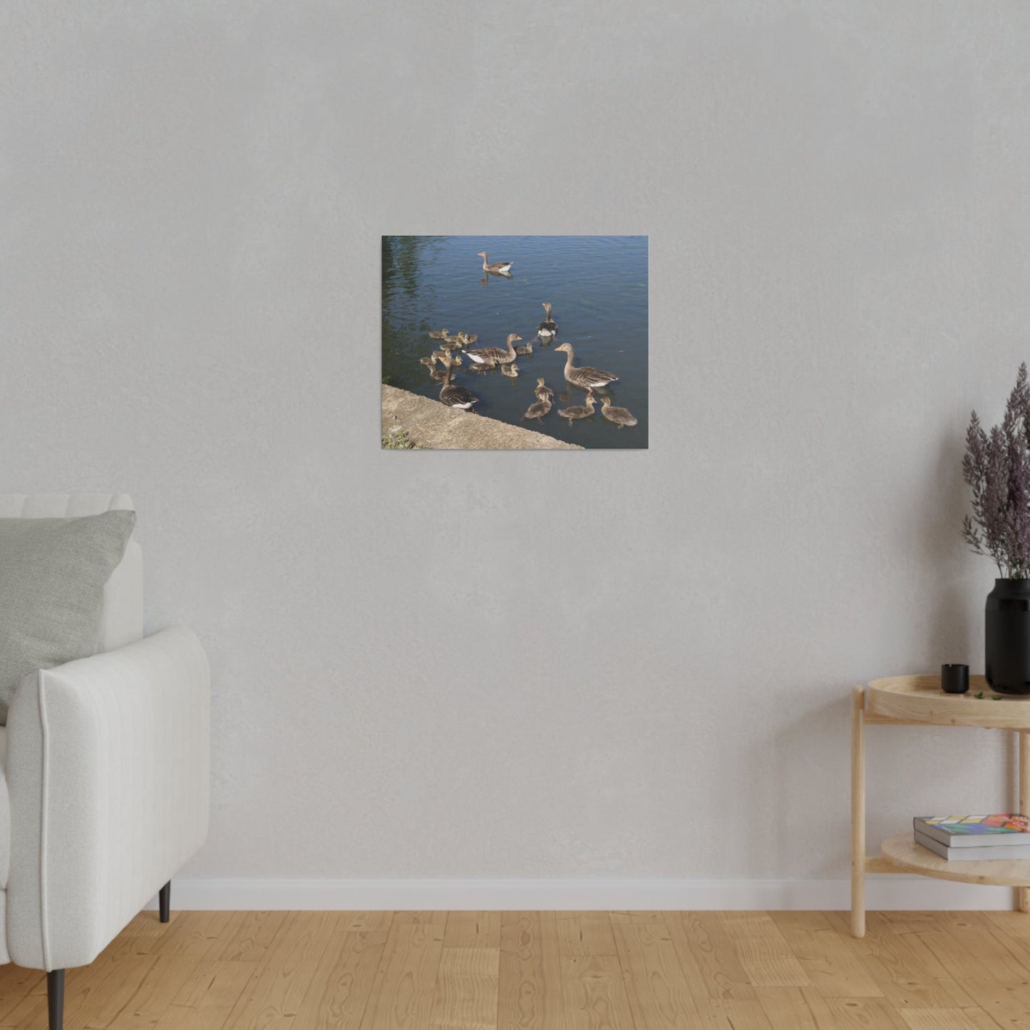 Goslings And Their Mothers, Matte Canvas, Stretched, 0.75" - The Trio Synergize Group
