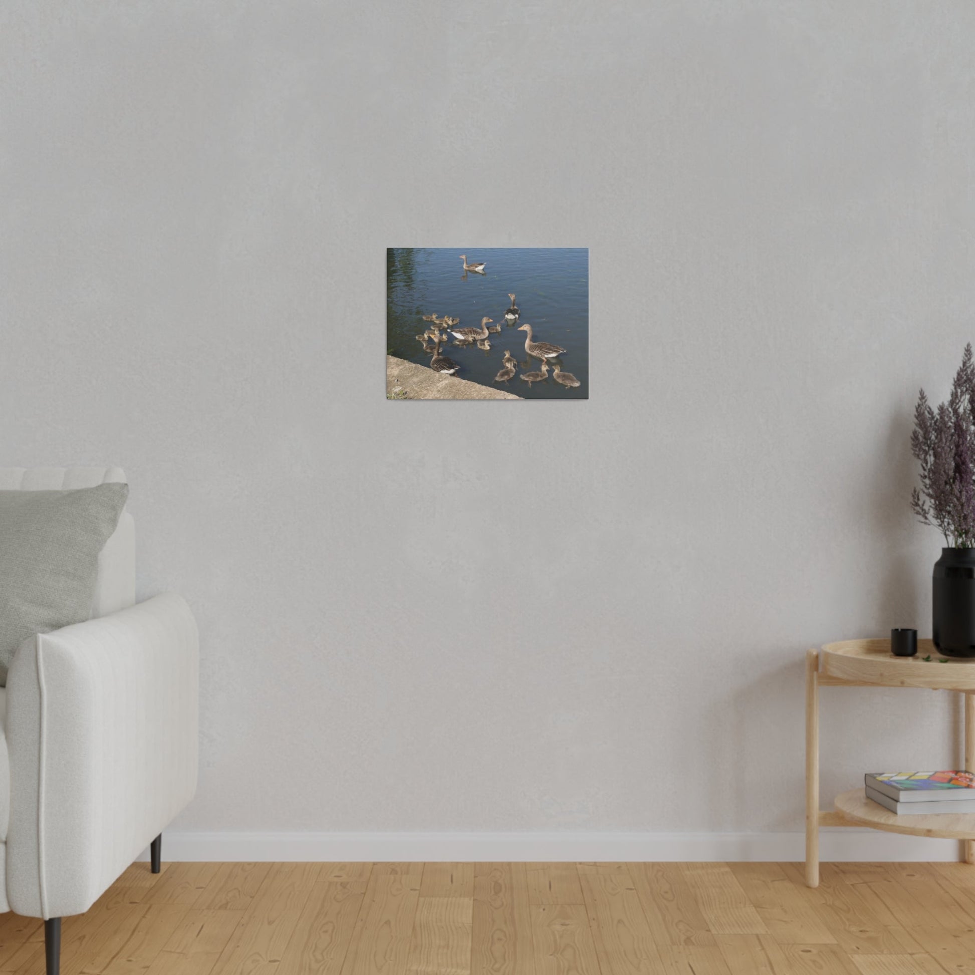 Goslings And Their Mothers, Matte Canvas, Stretched, 0.75" - The Trio Synergize Group