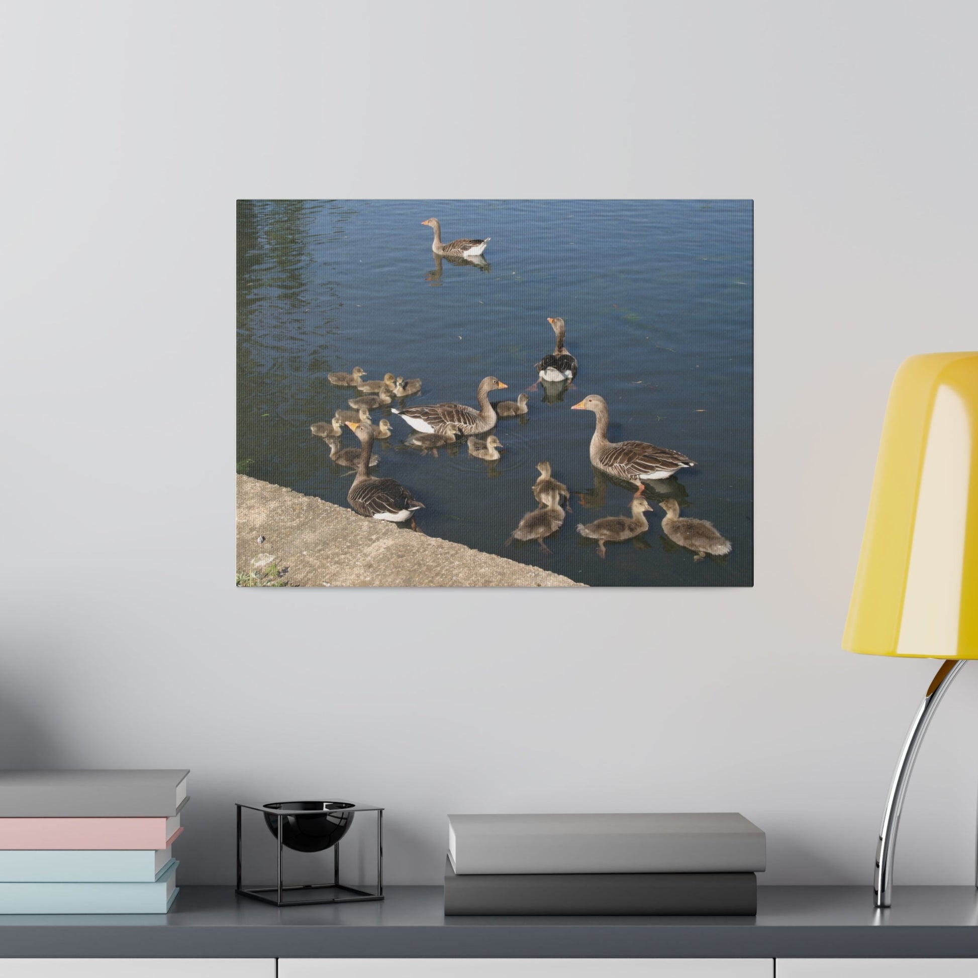 Goslings And Their Mothers, Matte Canvas, Stretched, 0.75" - The Trio Synergize Group