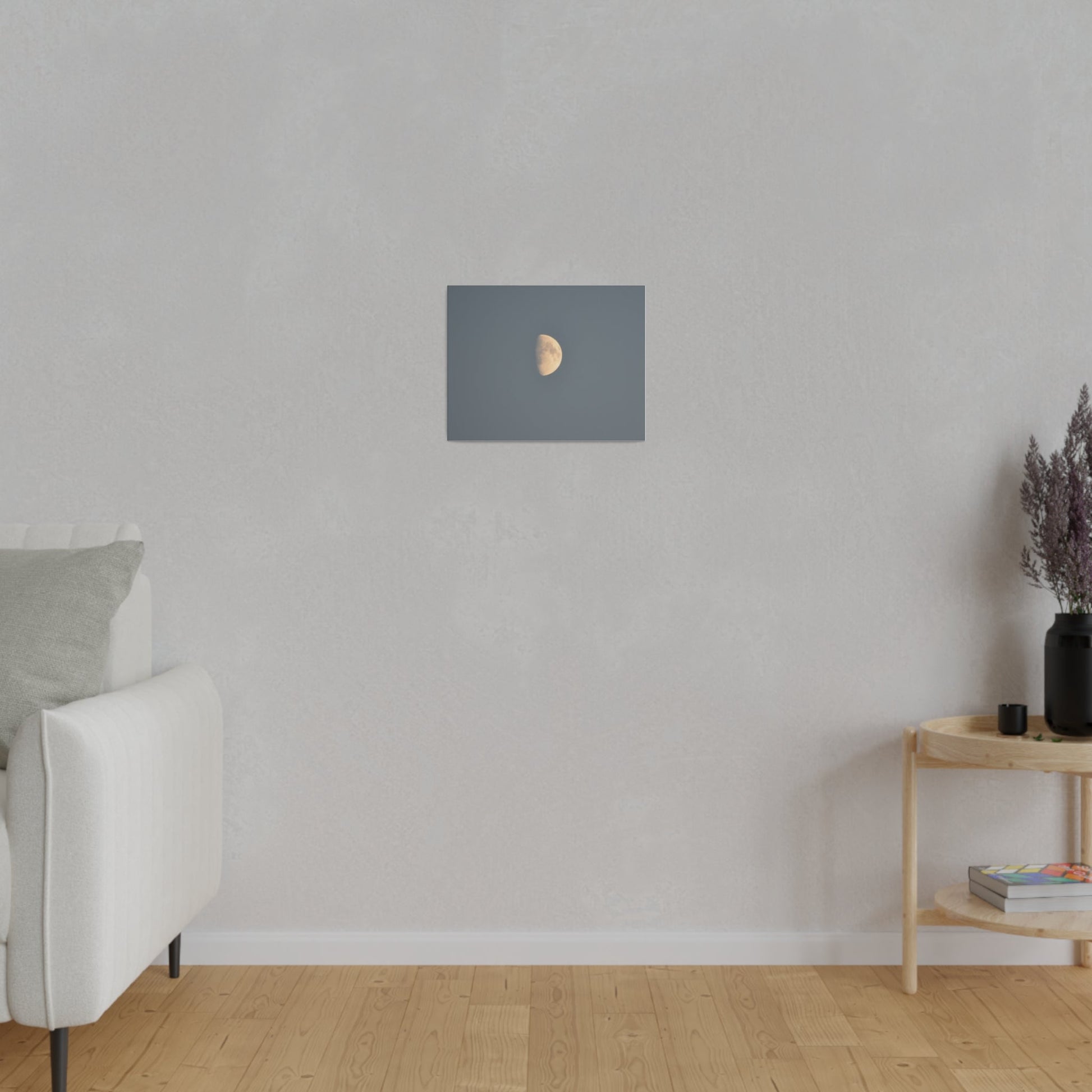 Gray Moon Close Up, Matte Canvas, Stretched, 0.75" - The Trio Synergize Group