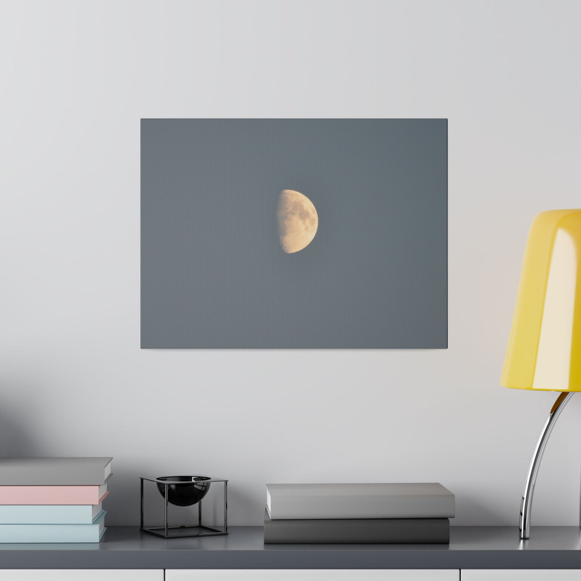 Gray Moon Close Up, Matte Canvas, Stretched, 0.75" - The Trio Synergize Group