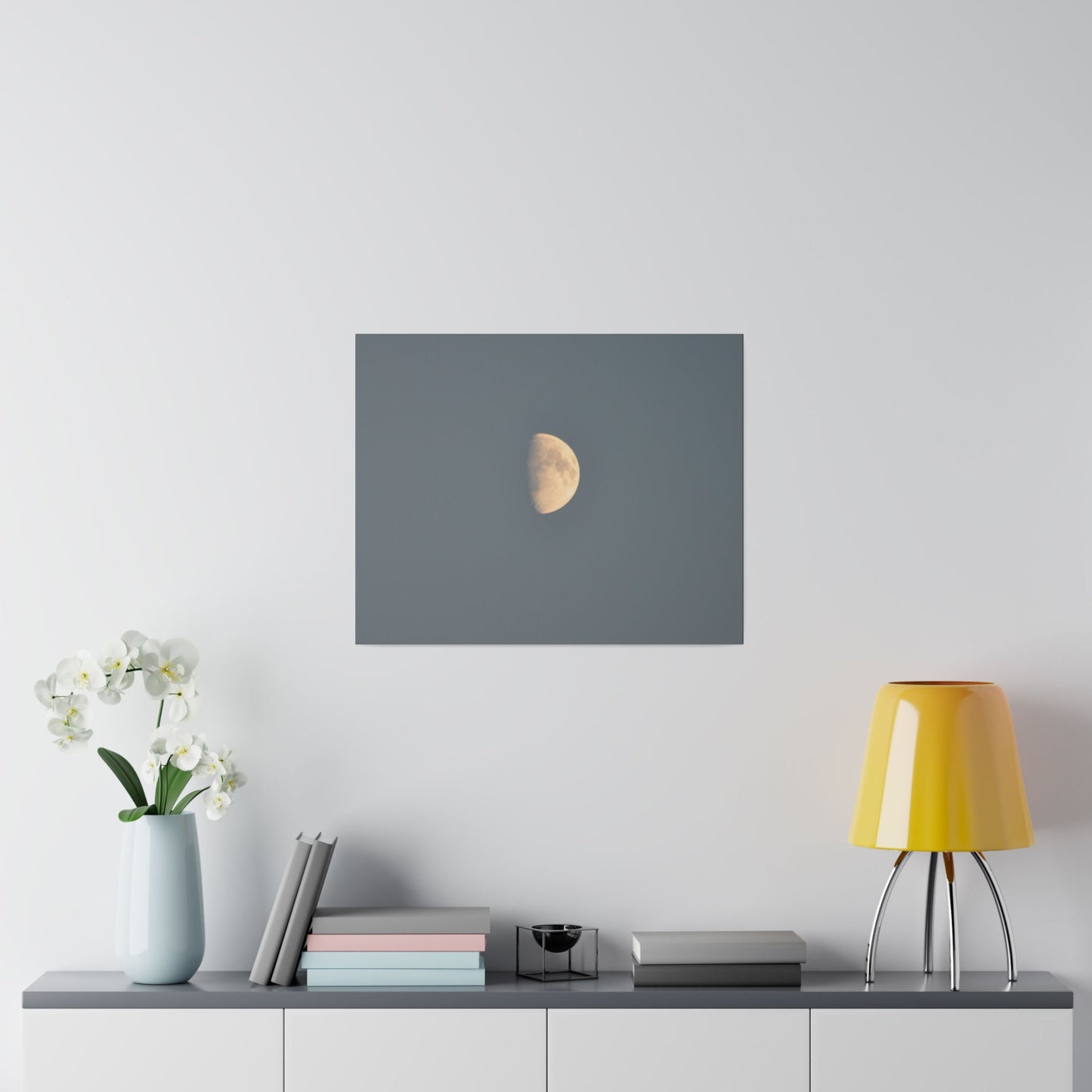 Gray Moon Close Up, Matte Canvas, Stretched, 0.75" - The Trio Synergize Group