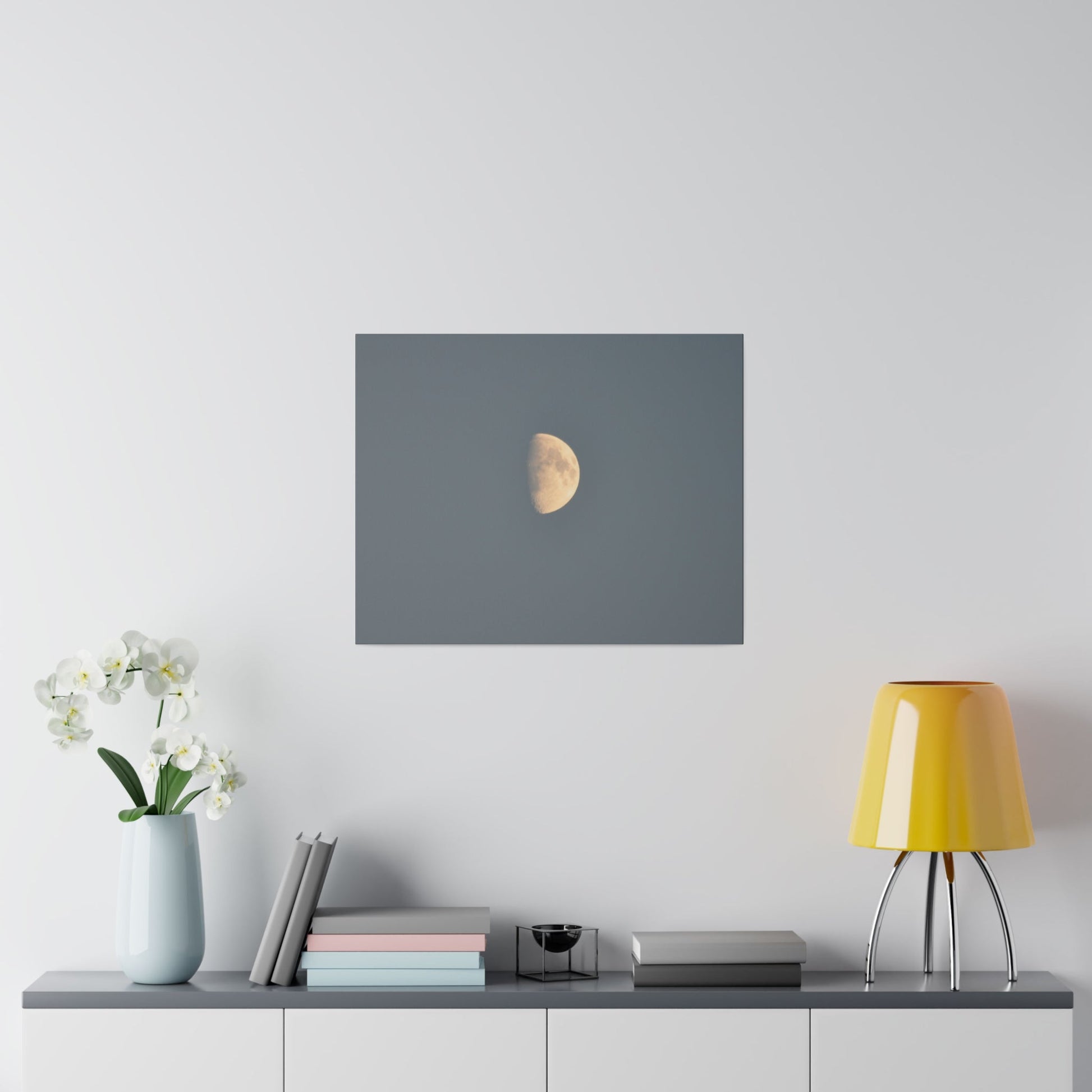 Gray Moon Close Up, Matte Canvas, Stretched, 0.75" - The Trio Synergize Group