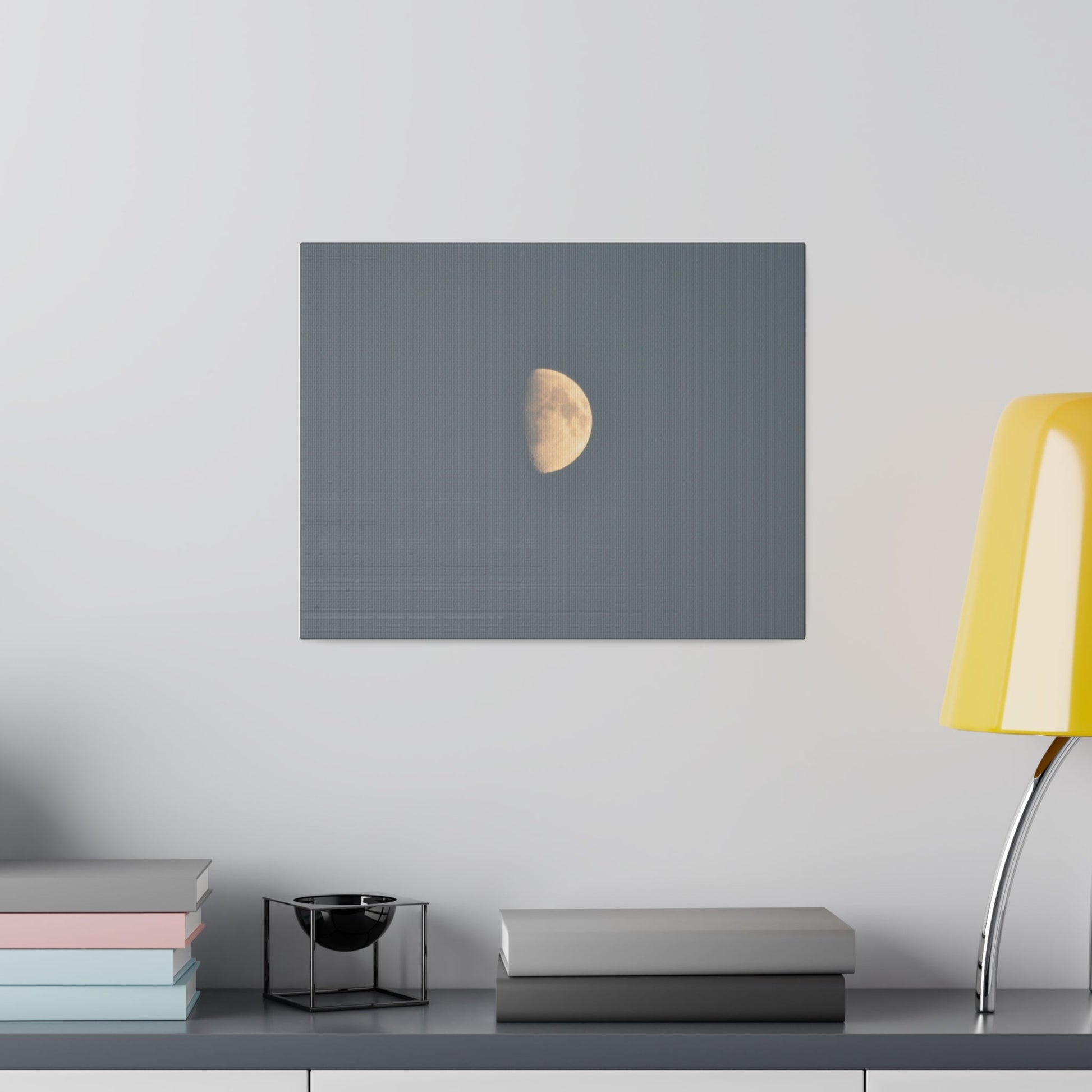 Gray Moon Close Up, Matte Canvas, Stretched, 0.75" - The Trio Synergize Group