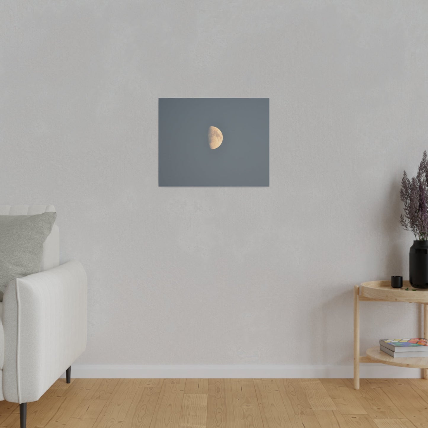 Gray Moon Close Up, Matte Canvas, Stretched, 0.75" - The Trio Synergize Group