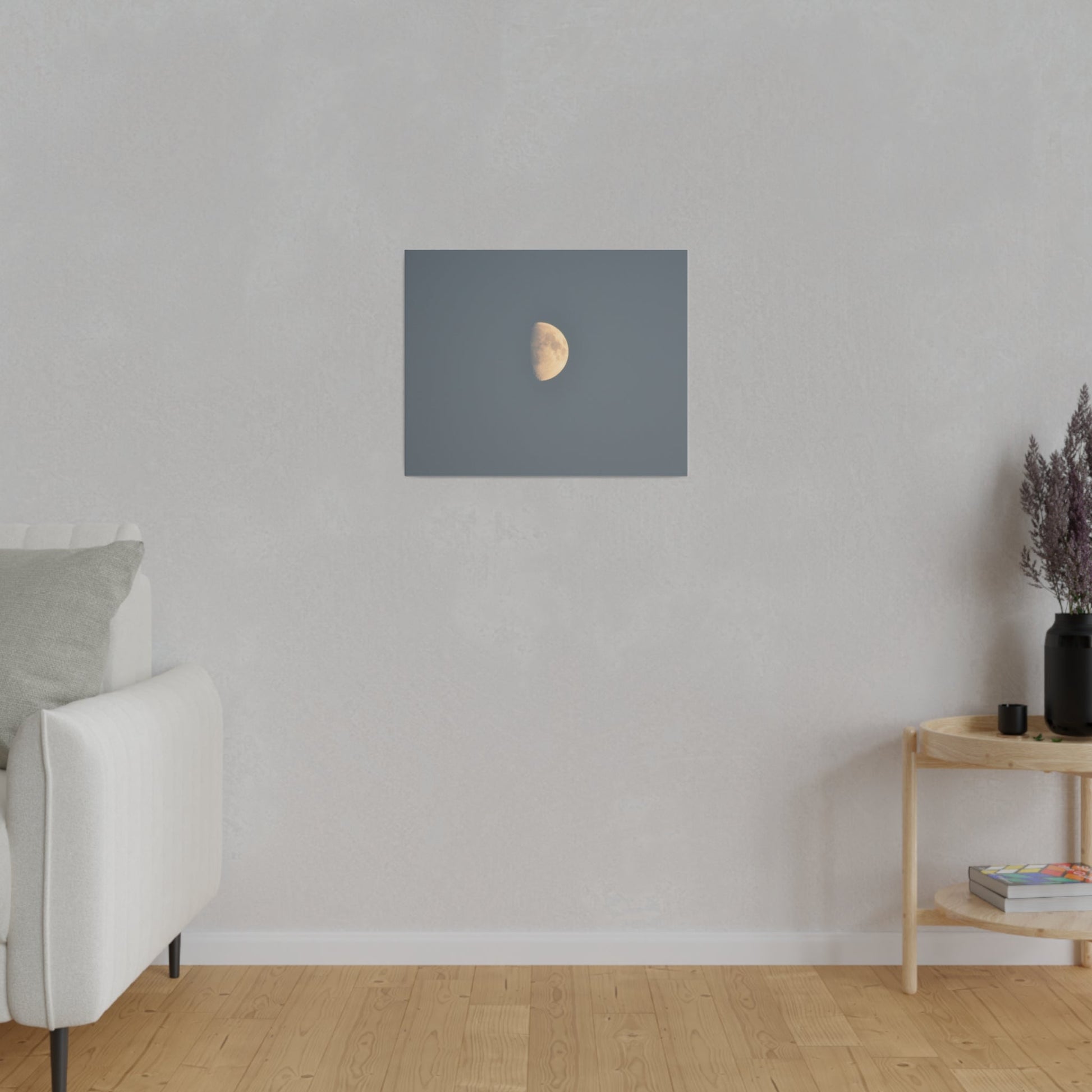 Gray Moon Close Up, Matte Canvas, Stretched, 0.75" - The Trio Synergize Group