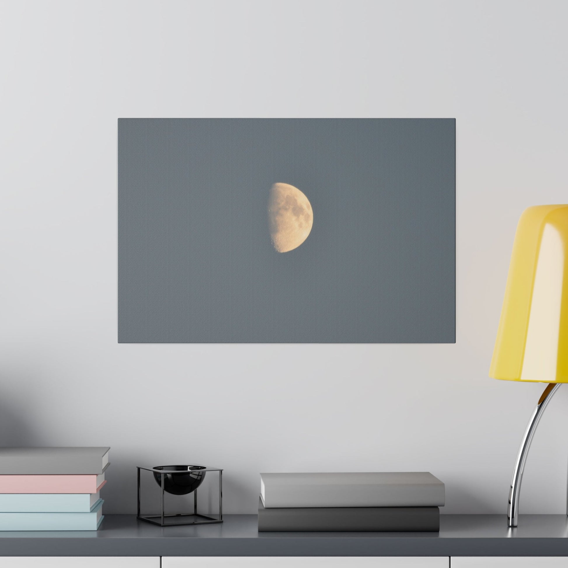 Gray Moon Close Up, Matte Canvas, Stretched, 0.75" - The Trio Synergize Group