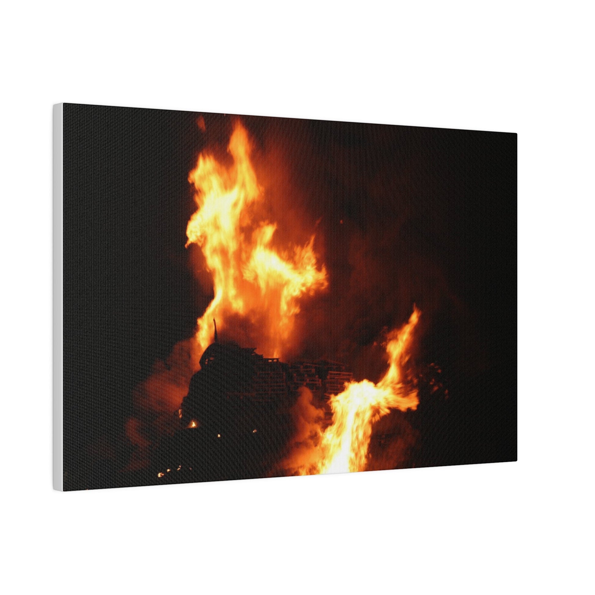 Hastings Bonfire, Flames Dancing, Matte Canvas, Stretched, 0.75" - The Trio Synergize Group