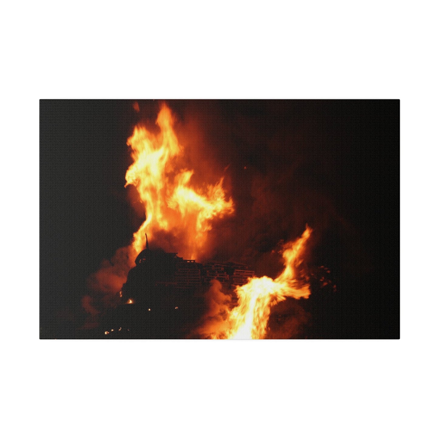 Hastings Bonfire, Flames Dancing, Matte Canvas, Stretched, 0.75" - The Trio Synergize Group