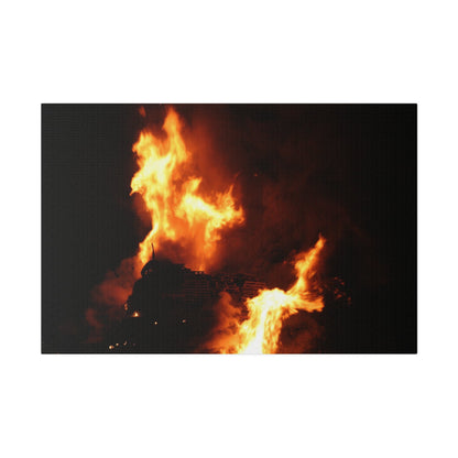 Hastings Bonfire, Flames Dancing, Matte Canvas, Stretched, 0.75" - The Trio Synergize Group