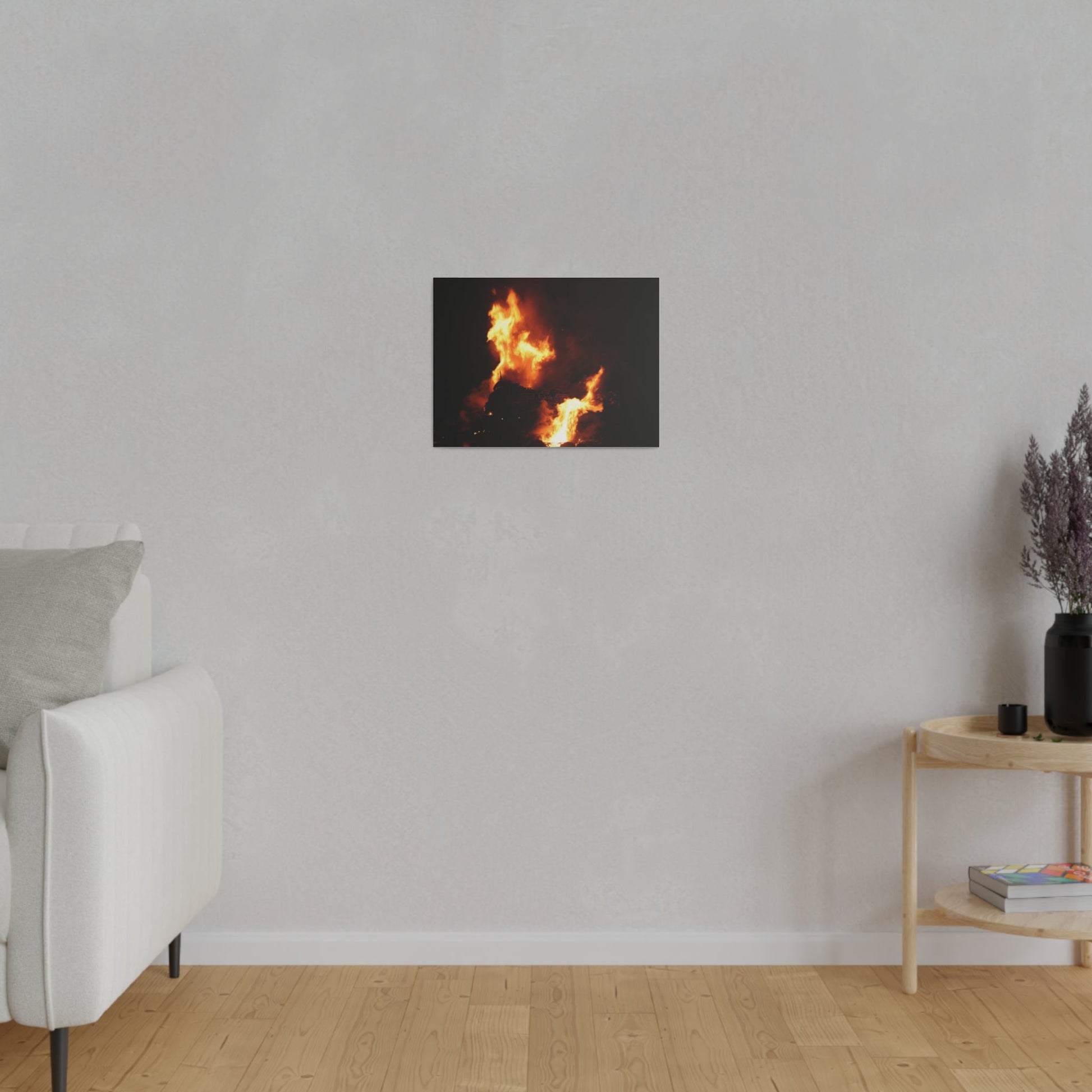 Hastings Bonfire, Flames Dancing, Matte Canvas, Stretched, 0.75" - The Trio Synergize Group