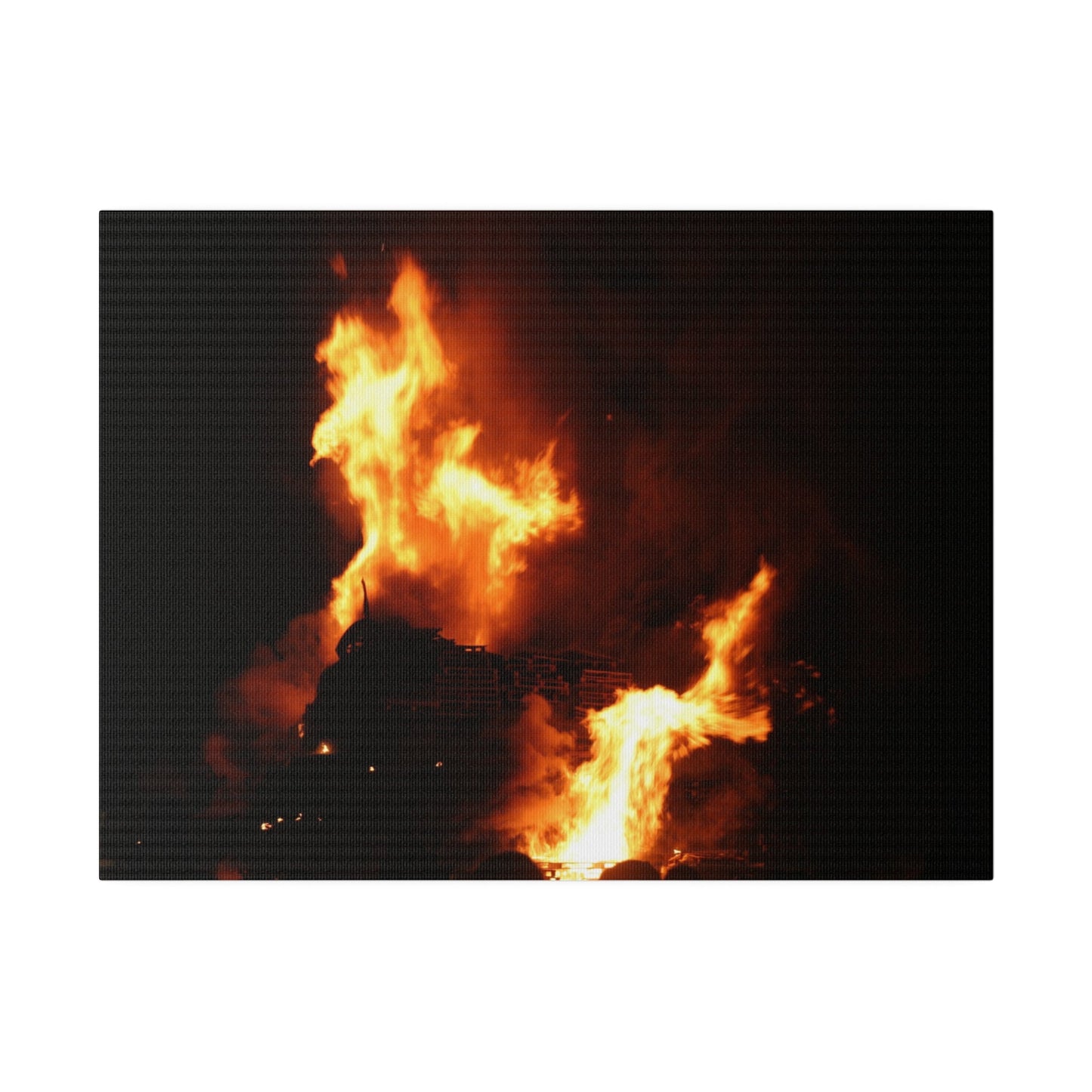 Hastings Bonfire, Flames Dancing, Matte Canvas, Stretched, 0.75" - The Trio Synergize Group