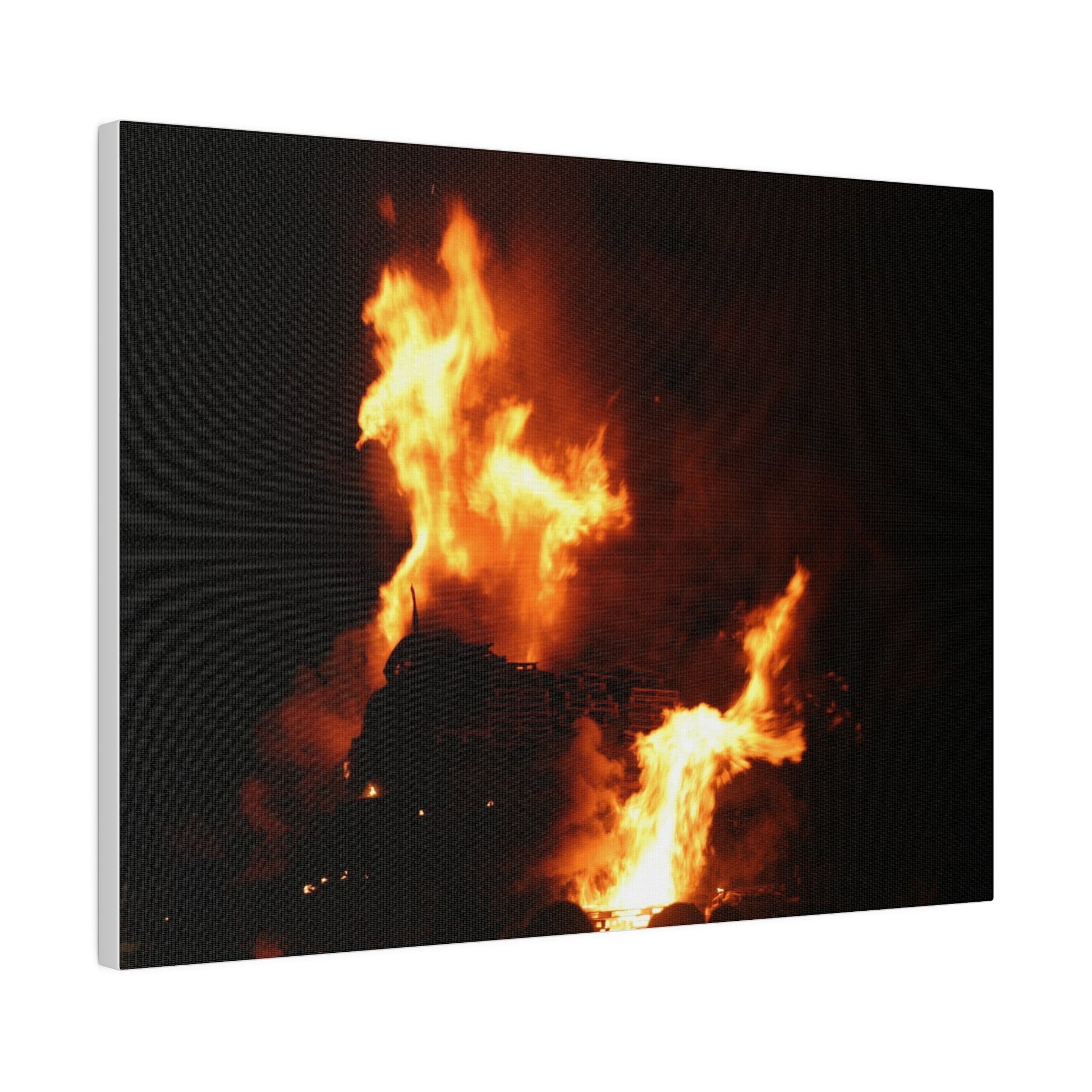 Hastings Bonfire, Flames Dancing, Matte Canvas, Stretched, 0.75" - The Trio Synergize Group