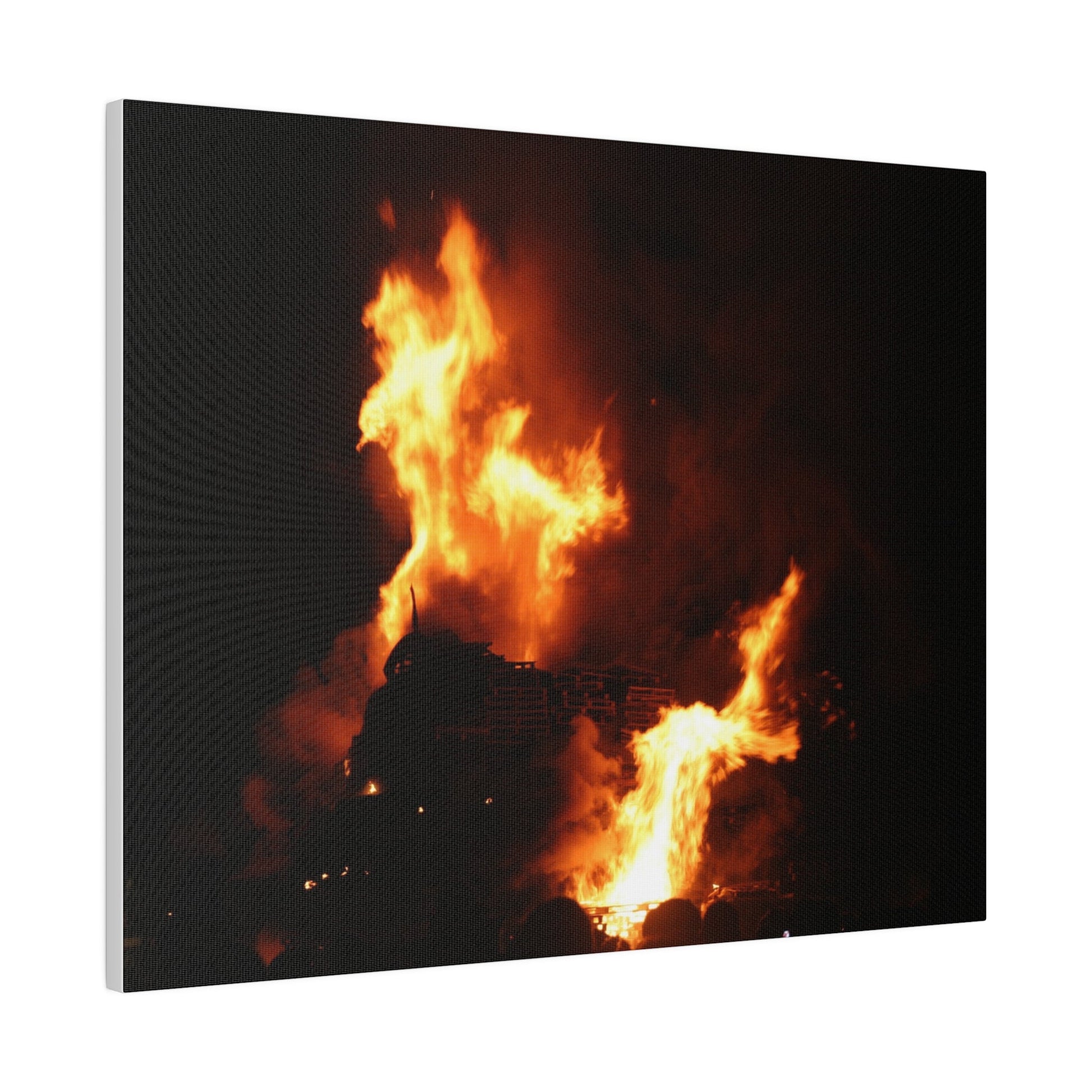 Hastings Bonfire, Flames Dancing, Matte Canvas, Stretched, 0.75" - The Trio Synergize Group