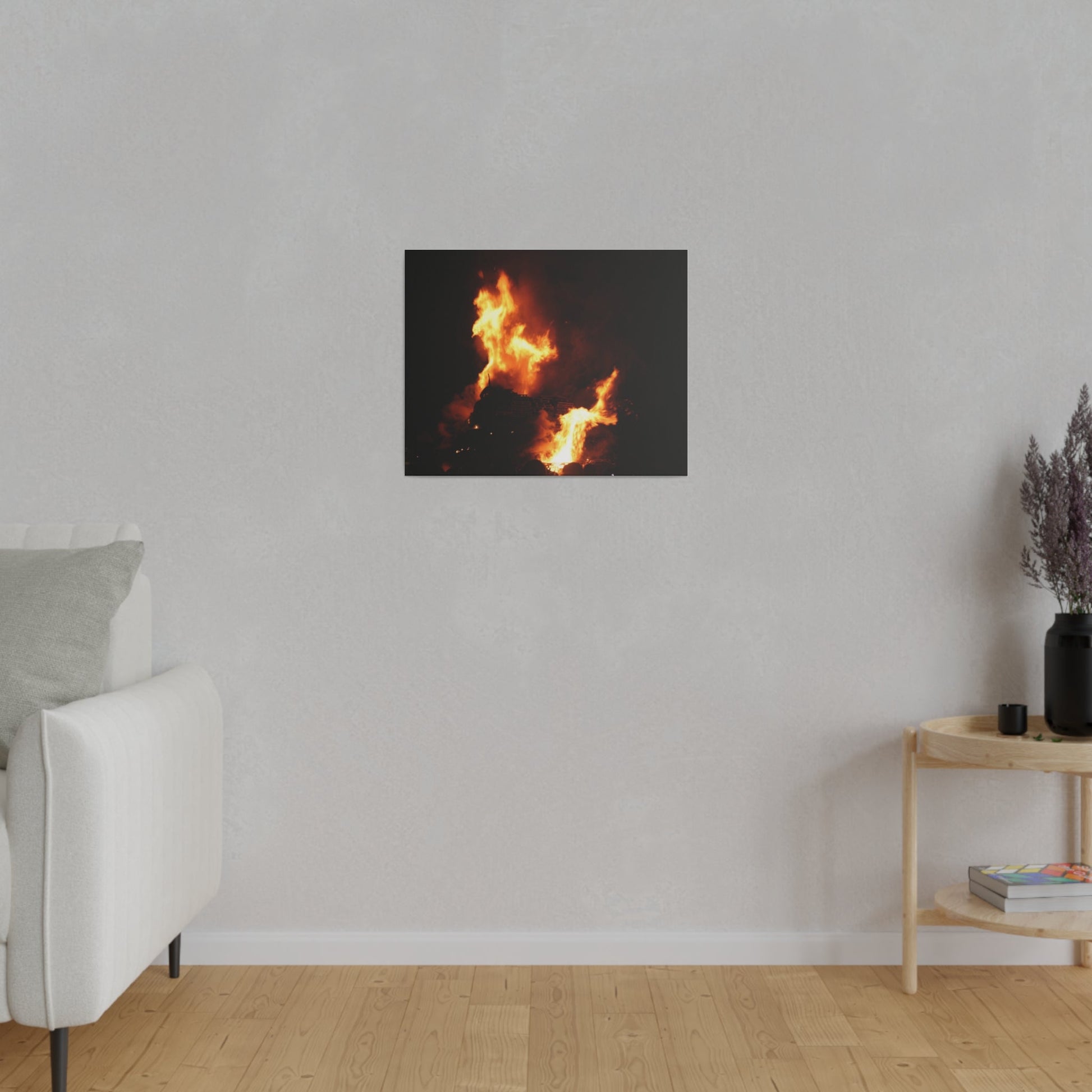 Hastings Bonfire, Flames Dancing, Matte Canvas, Stretched, 0.75" - The Trio Synergize Group
